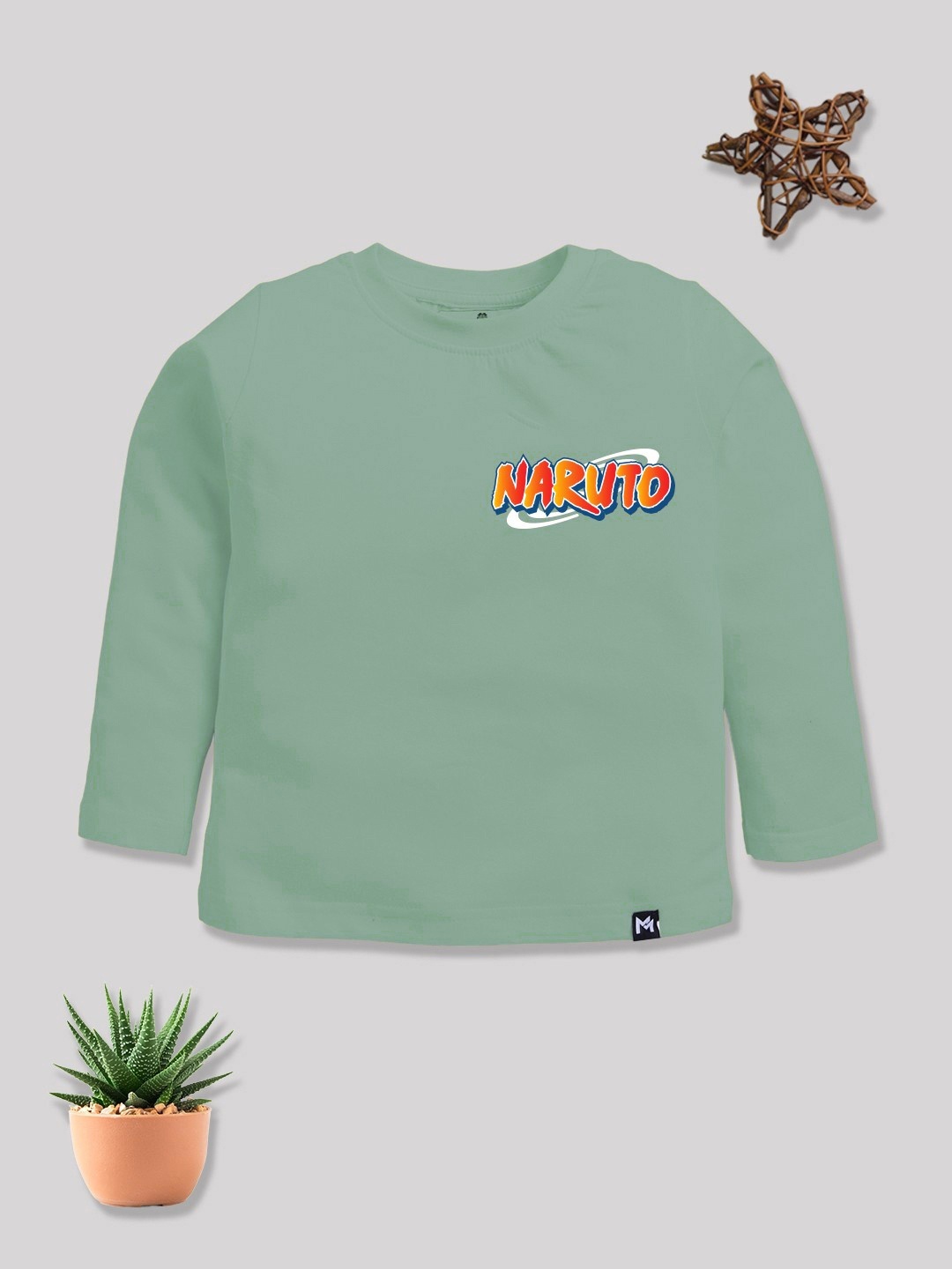 

YK X Minute Mirth Boys Naruto Printed T-shirt, Sea green