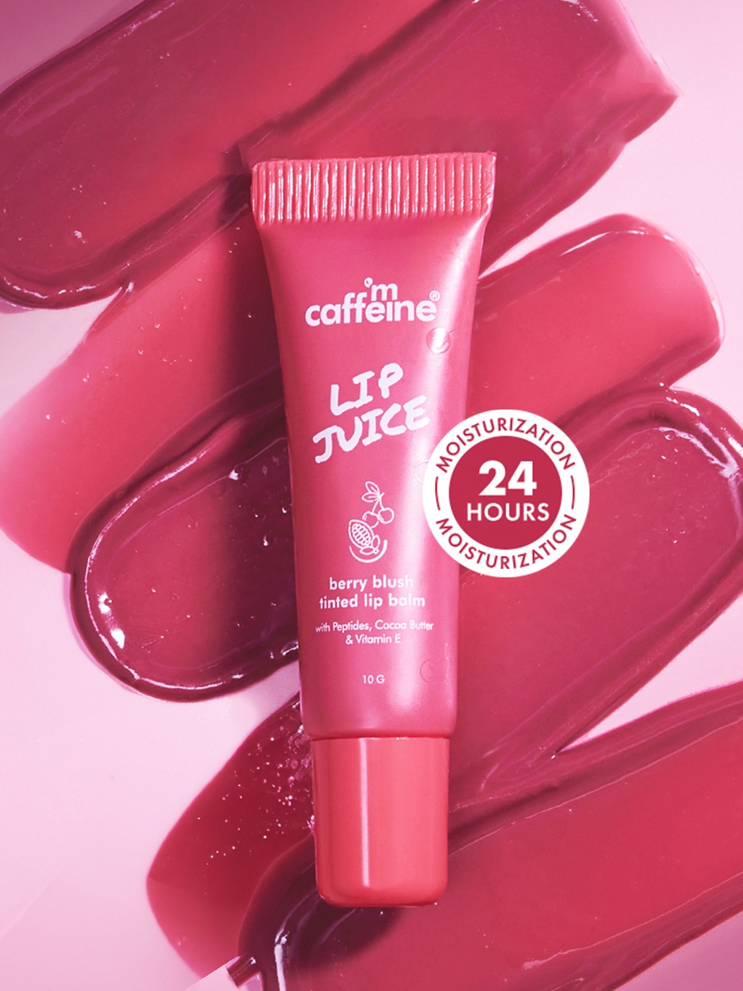 

MCaffeine Lip Juice Tinted Lip Balm With Vitamin E-10g- Berry Blush, Pink