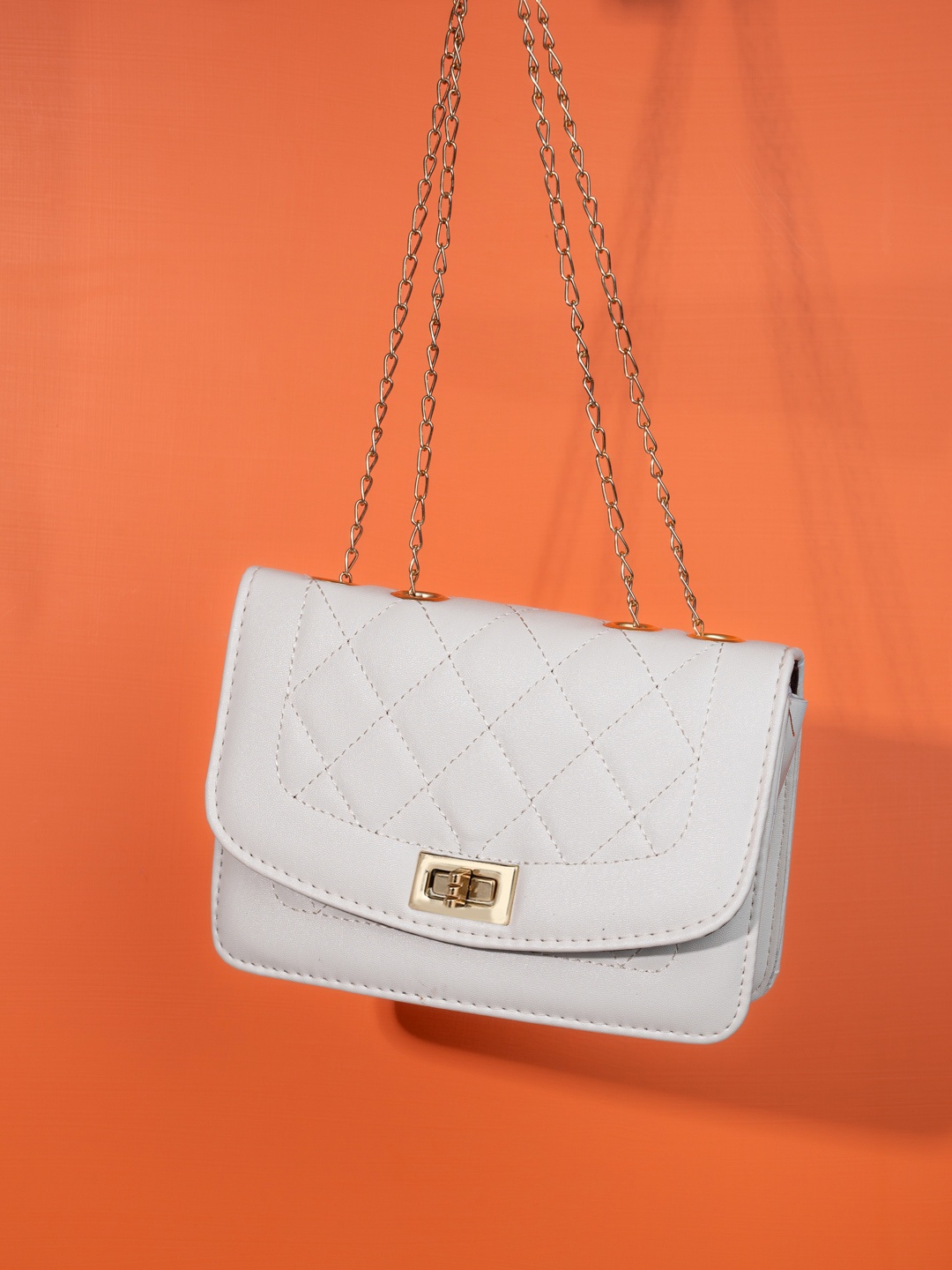 

Styli Women Quilted Hand Bag, White