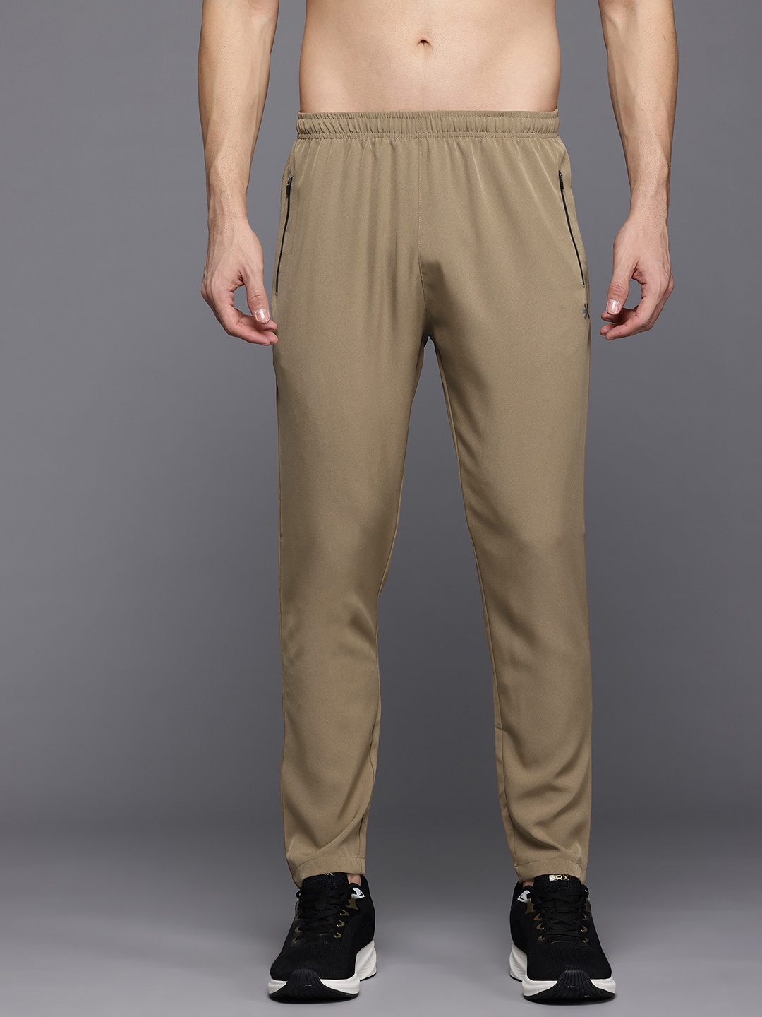 

HRX by Hrithik Roshan Men Rapid-Dry Running Track Pants, Khaki