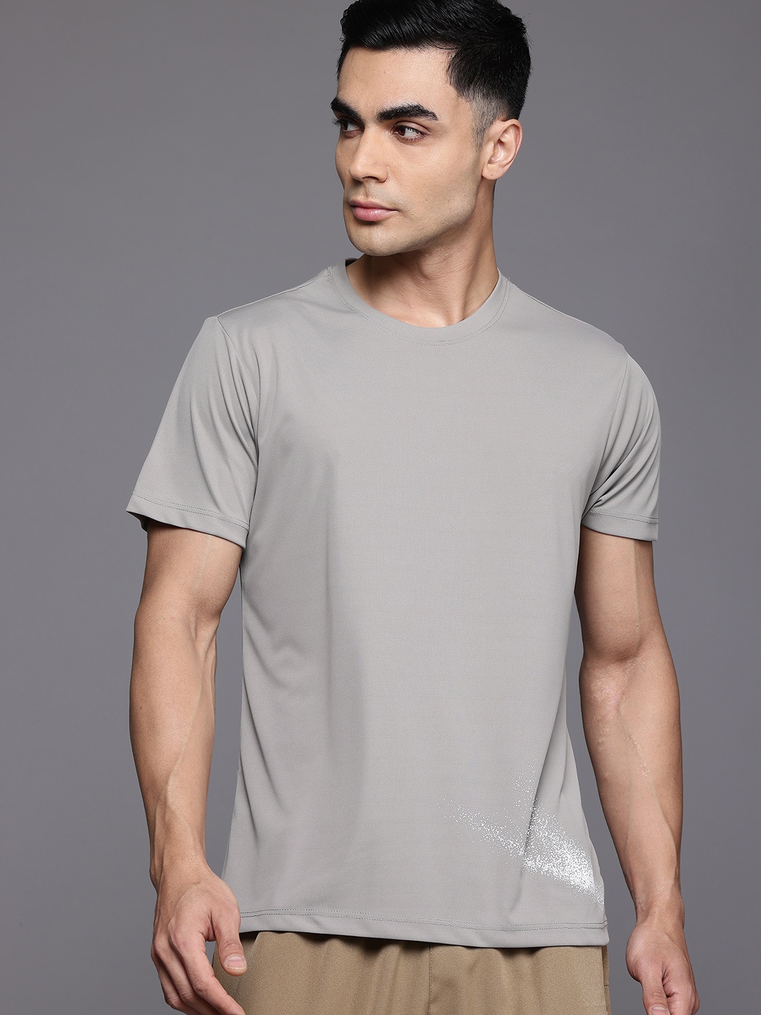 

HRX by Hrithik Roshan Rapid-Dry Training T-shirt, Taupe