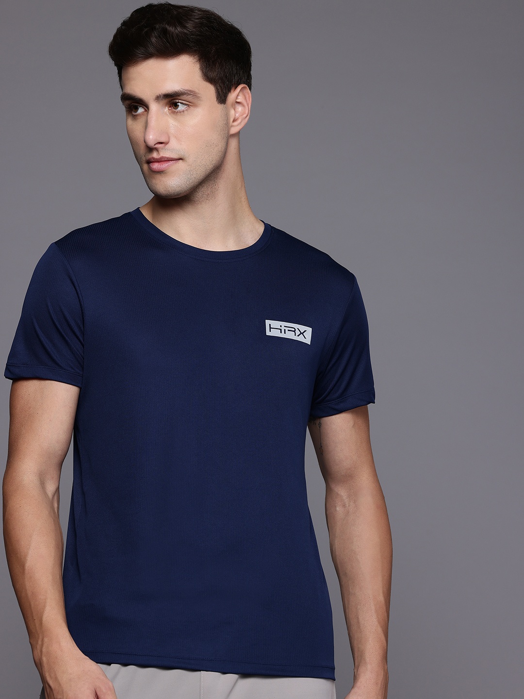 

HRX by Hrithik Roshan Men Rapid-Dry Running T-shirt, Navy blue