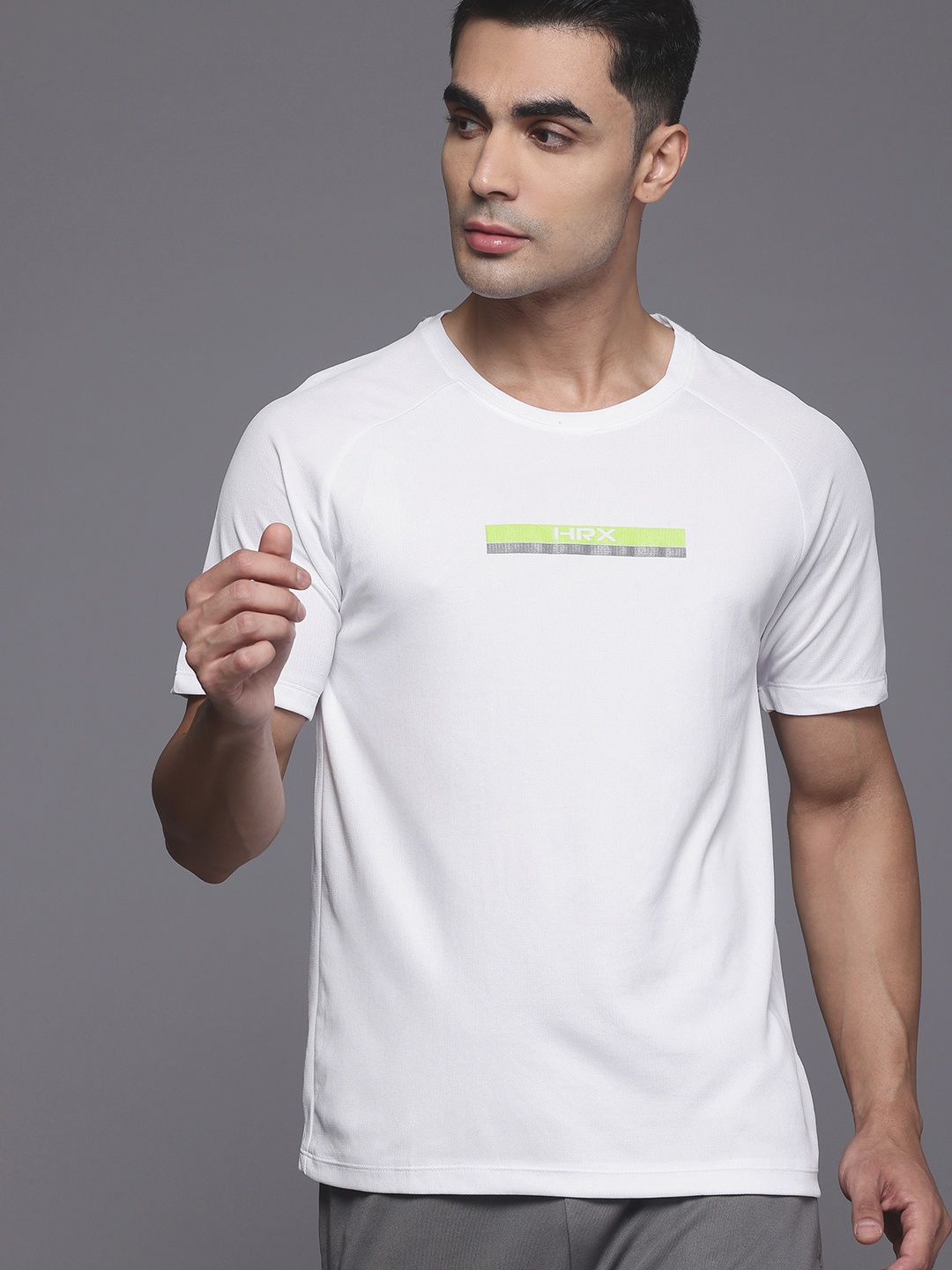 

HRX by Hrithik Roshan Men Brand Logo Printed Rapid-Dry Running T-shirt, White