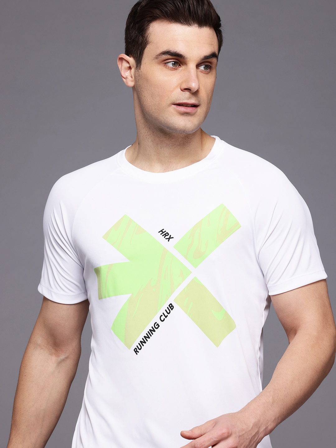 

HRX by Hrithik Roshan Rapid-Dry Printed Running T-shirt, White