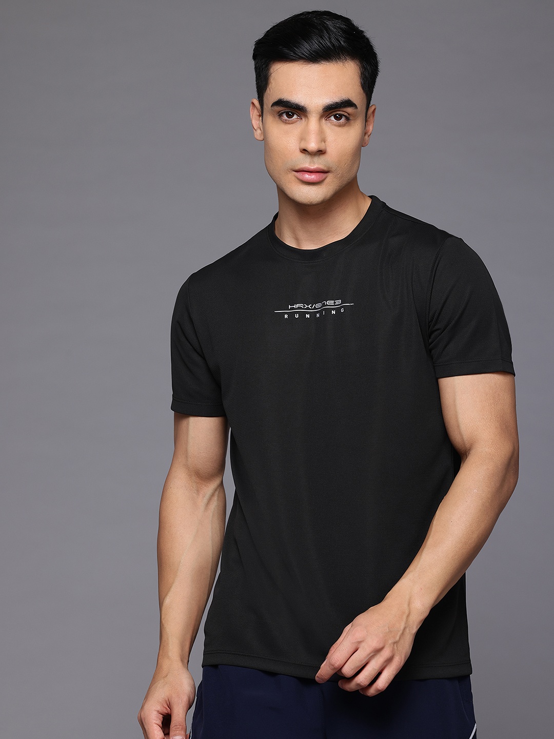 

HRX by Hrithik Roshan Men Printed Running Rapid-Dry T-shirt, Black