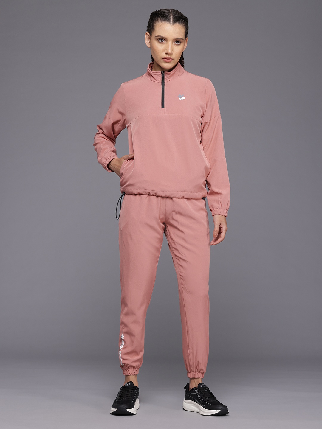 

HRX by Hrithik Roshan Rapid-Dry Running Tracksuit, Rose