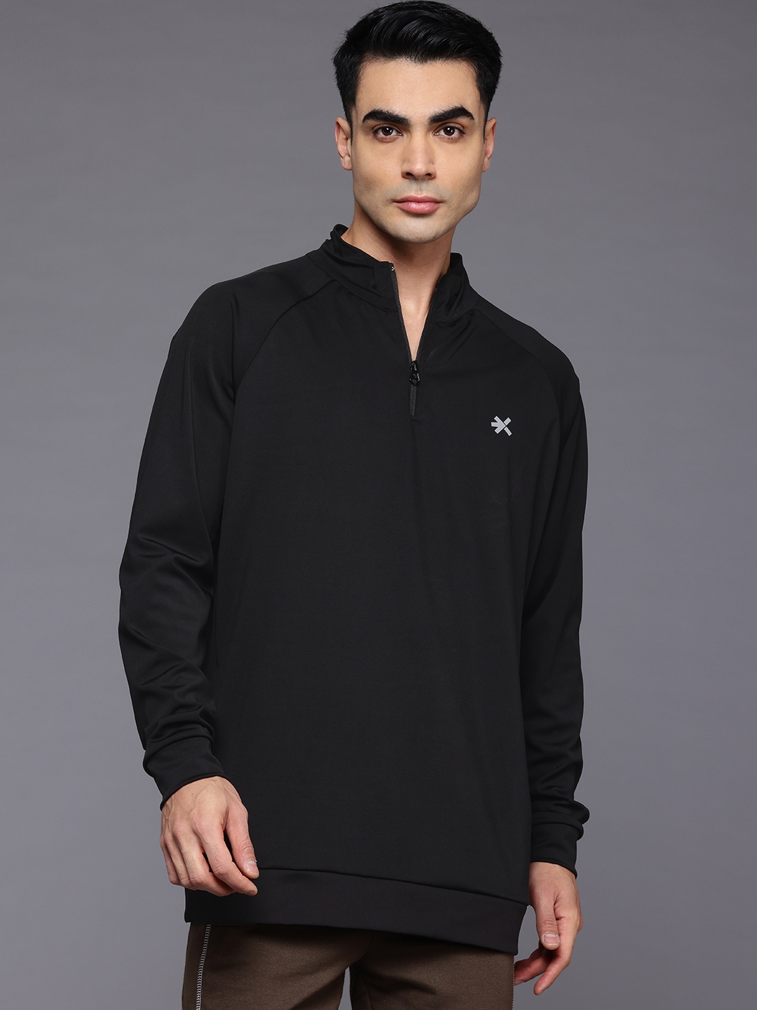 

HRX by Hrithik Roshan Mock Collar Running T-shirt, Black