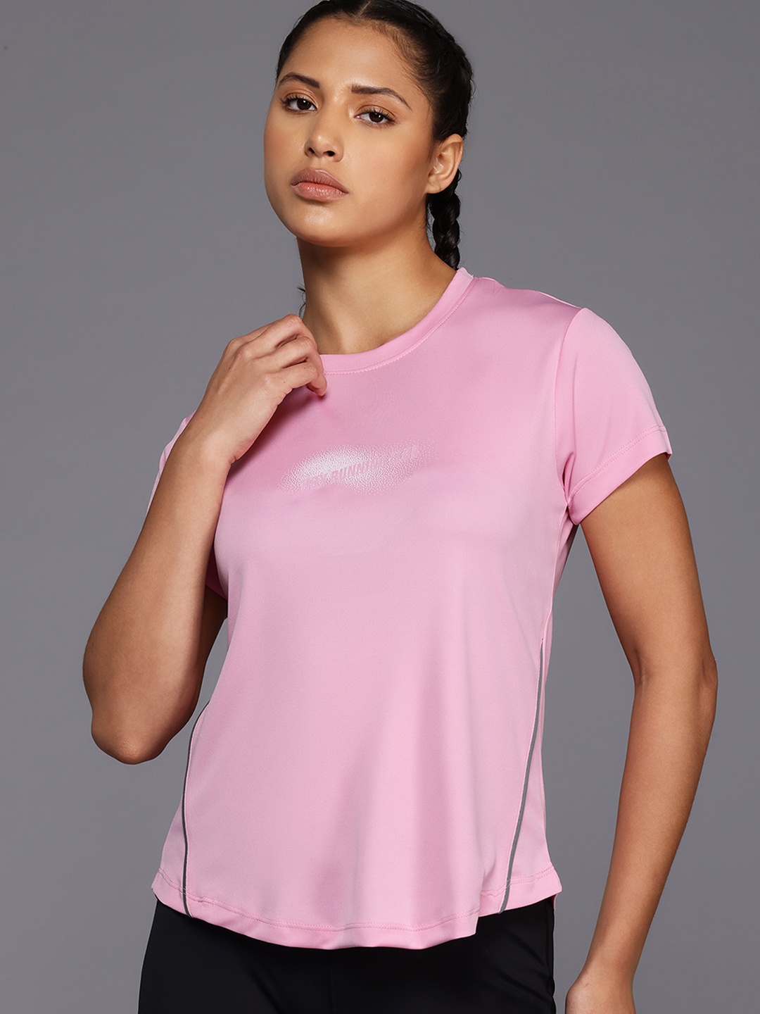 

HRX by Hrithik Roshan Rapid-Dry Running T-shirt, Pink