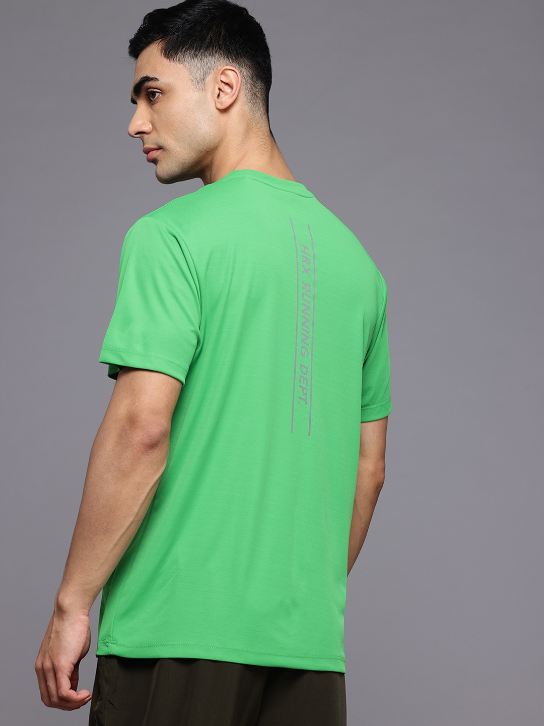 

HRX by Hrithik Roshan Typography Printed Running T-shirt, Fluorescent green