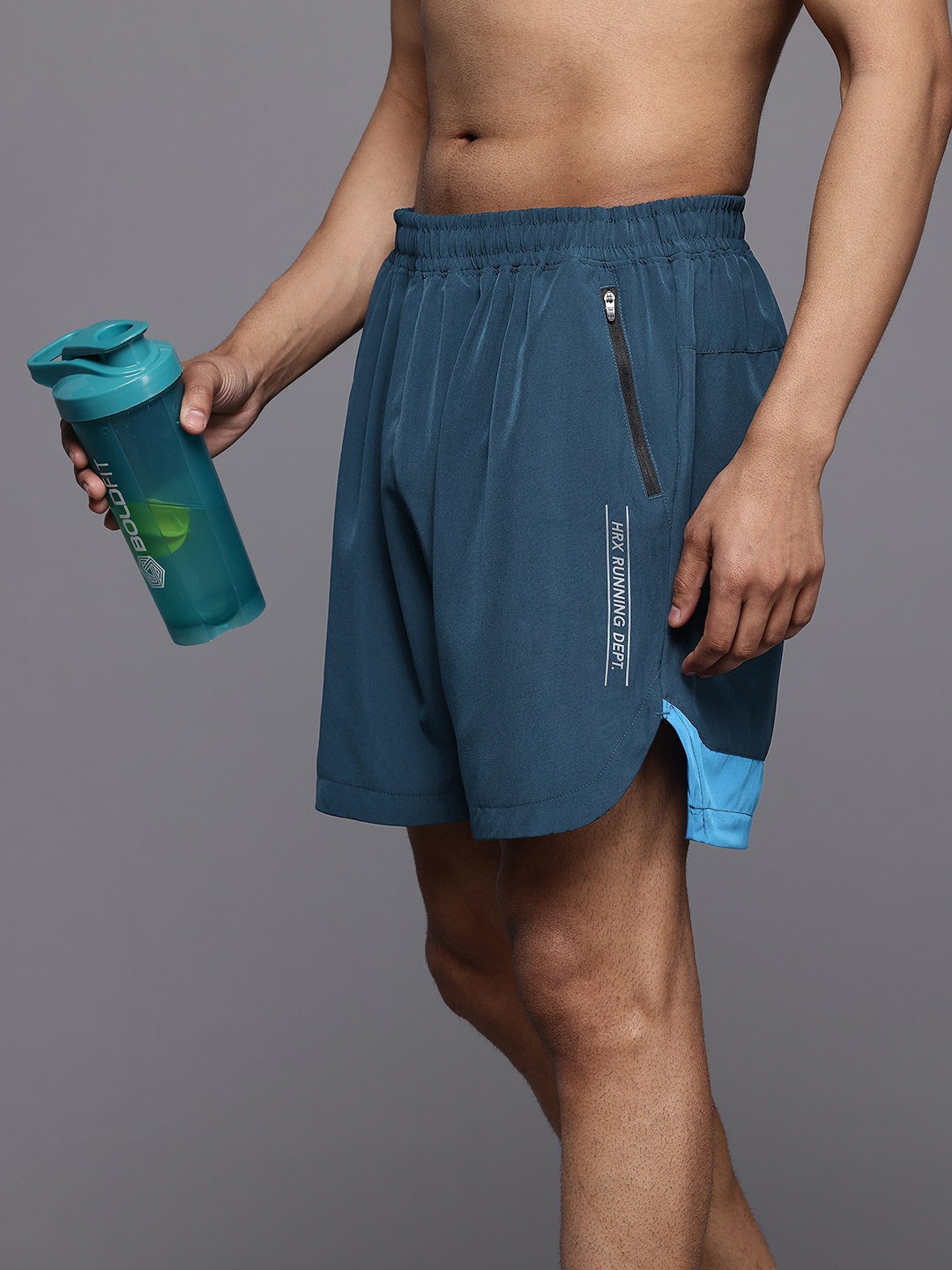 

HRX by Hrithik Roshan Men Mid-Rise Rapid-Dry Running Shorts, Blue