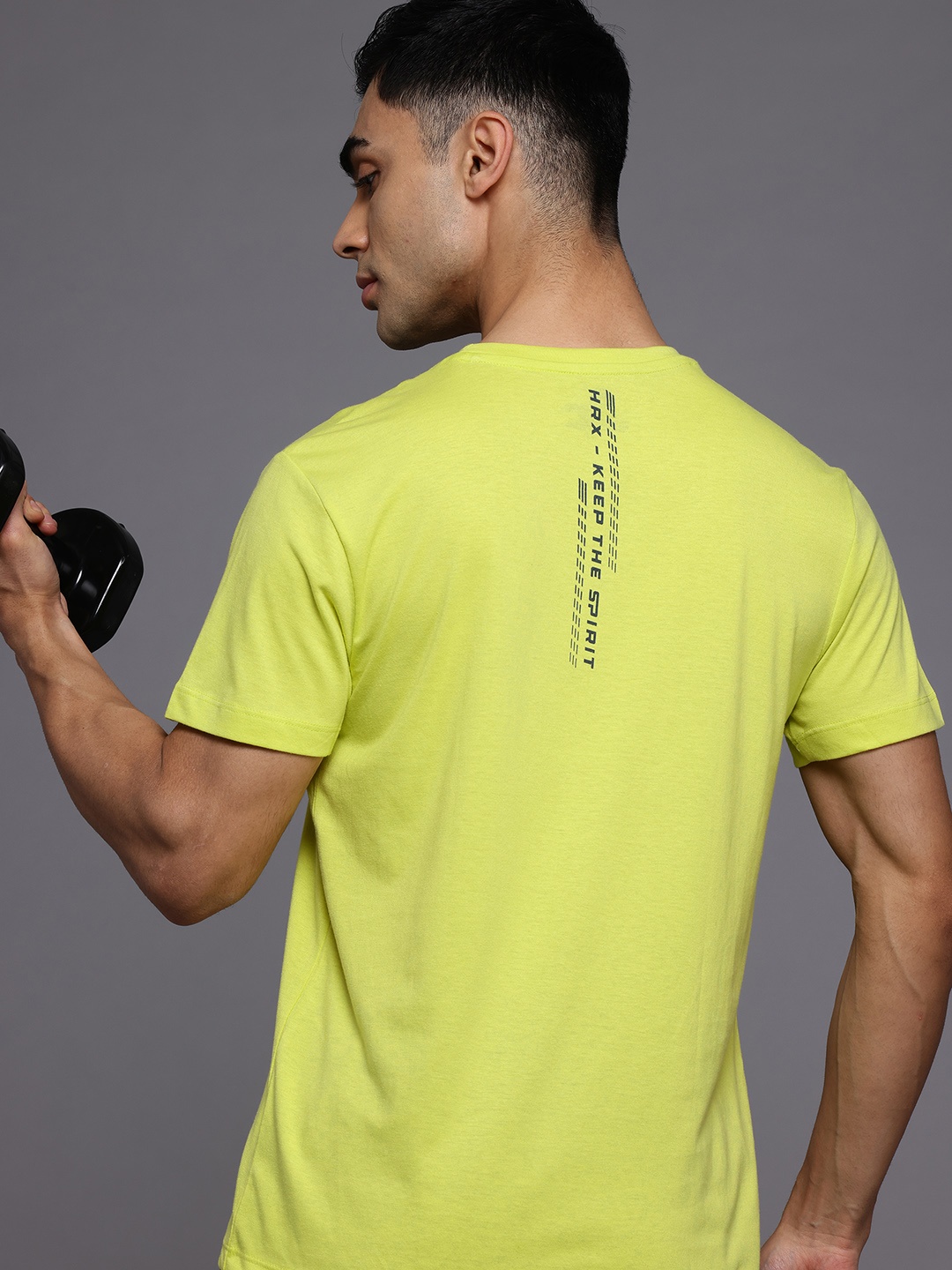 

HRX by Hrithik Roshan Typography Print Training T-shirt, Yellow