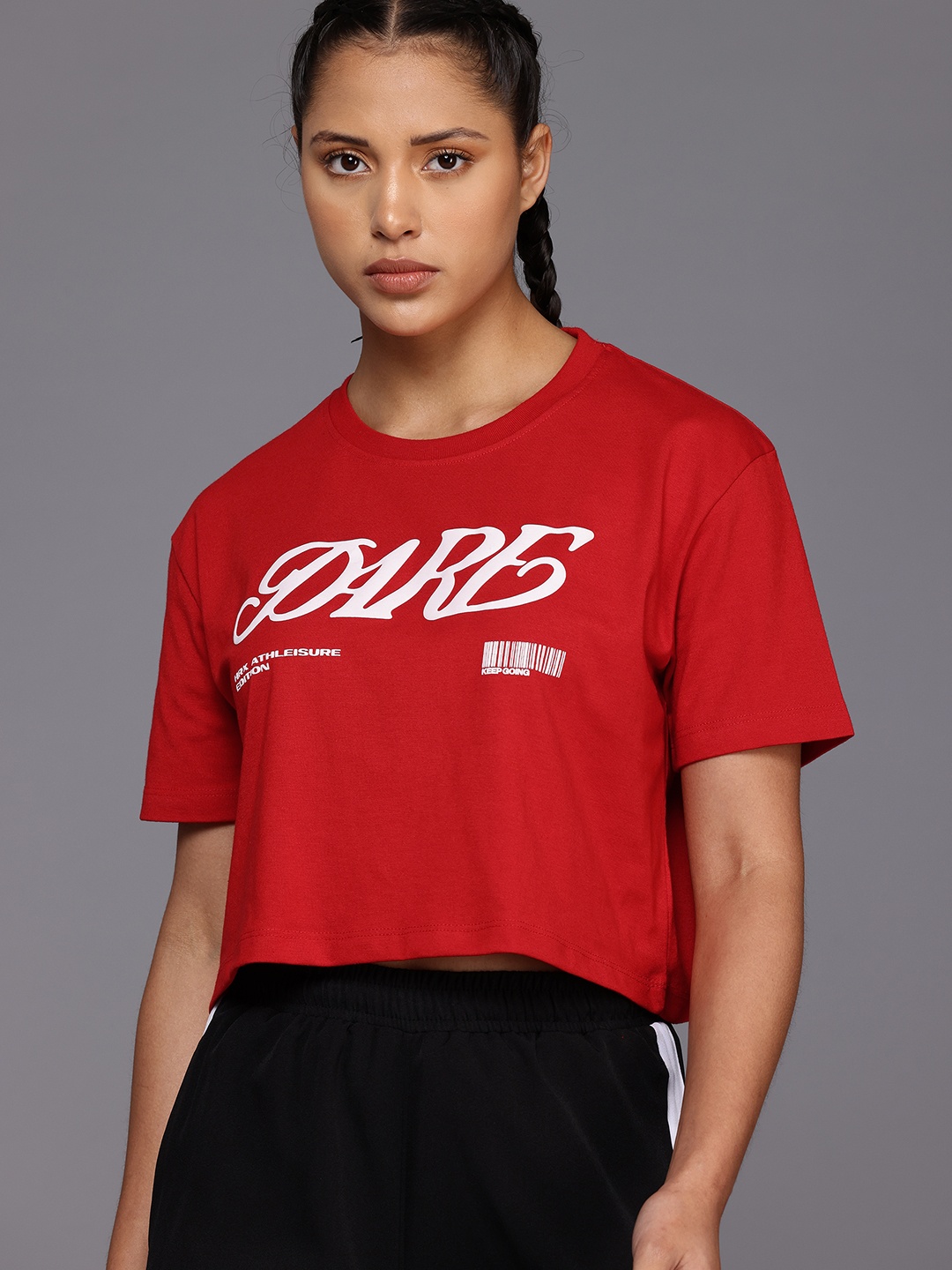 

HRX by Hrithik Roshan Typography Printed T-shirt, Red