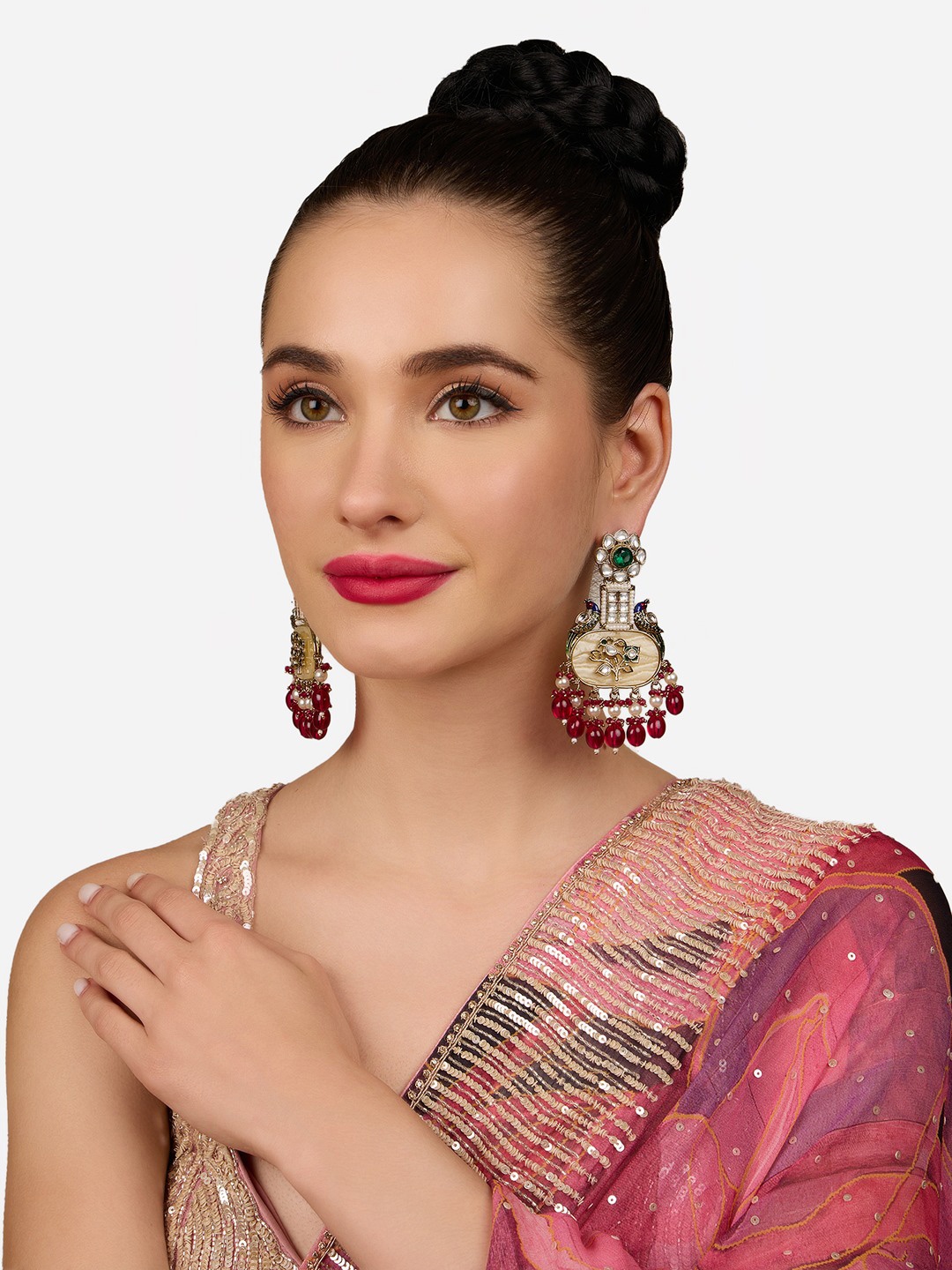 

Zaveri Pearls Gold-Plated Contemporary Drop Earrings