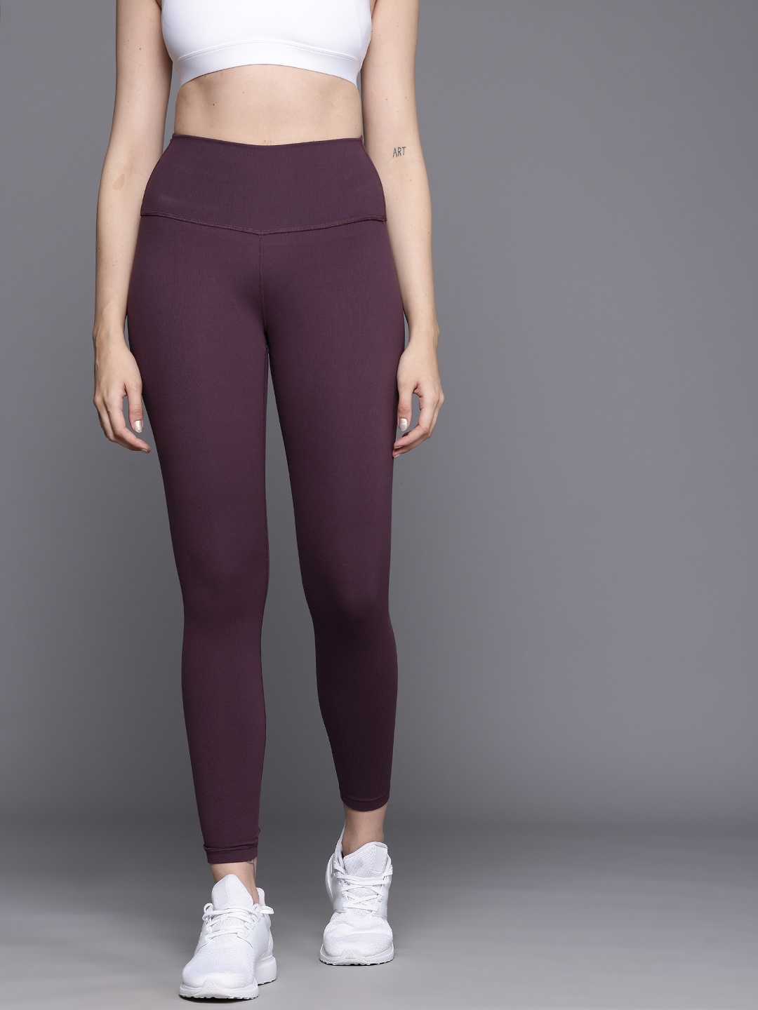 

New Balance Women Rapid-Dry Ribbed 27" Tights, Burgundy