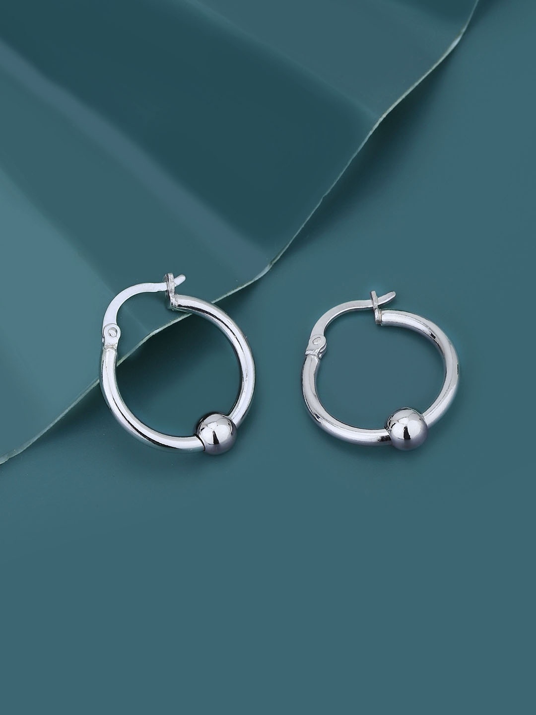 

Carlton London Rhodium-Plated Circular Hoop Earrings, Silver