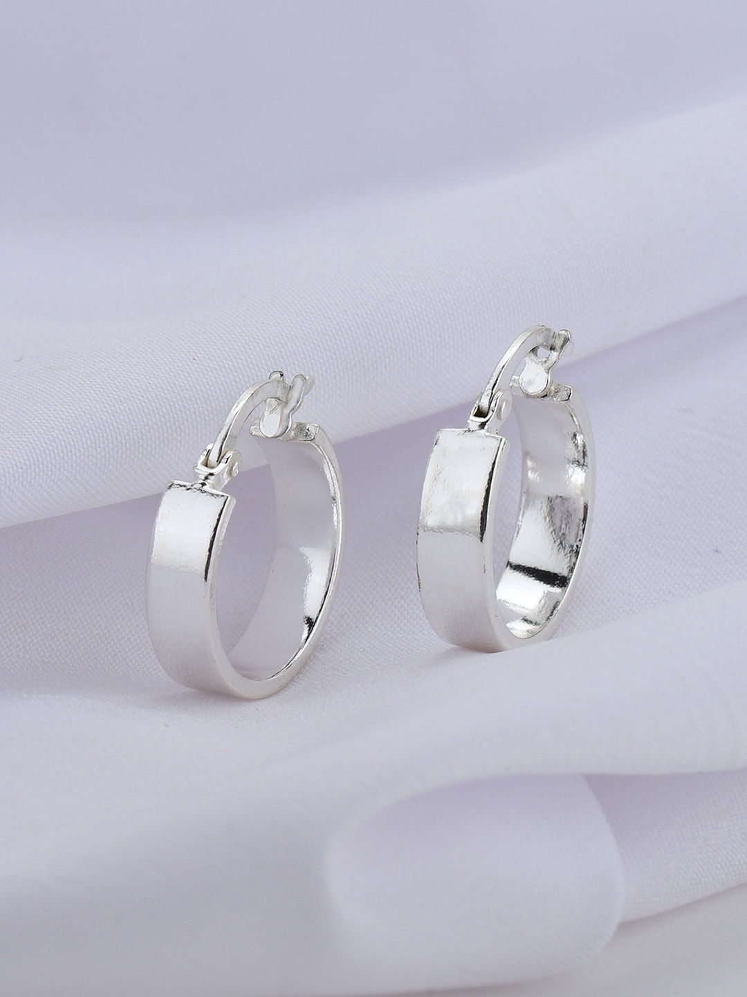 

Carlton London Rhodium-Plated Circular Hoop Earrings, Silver