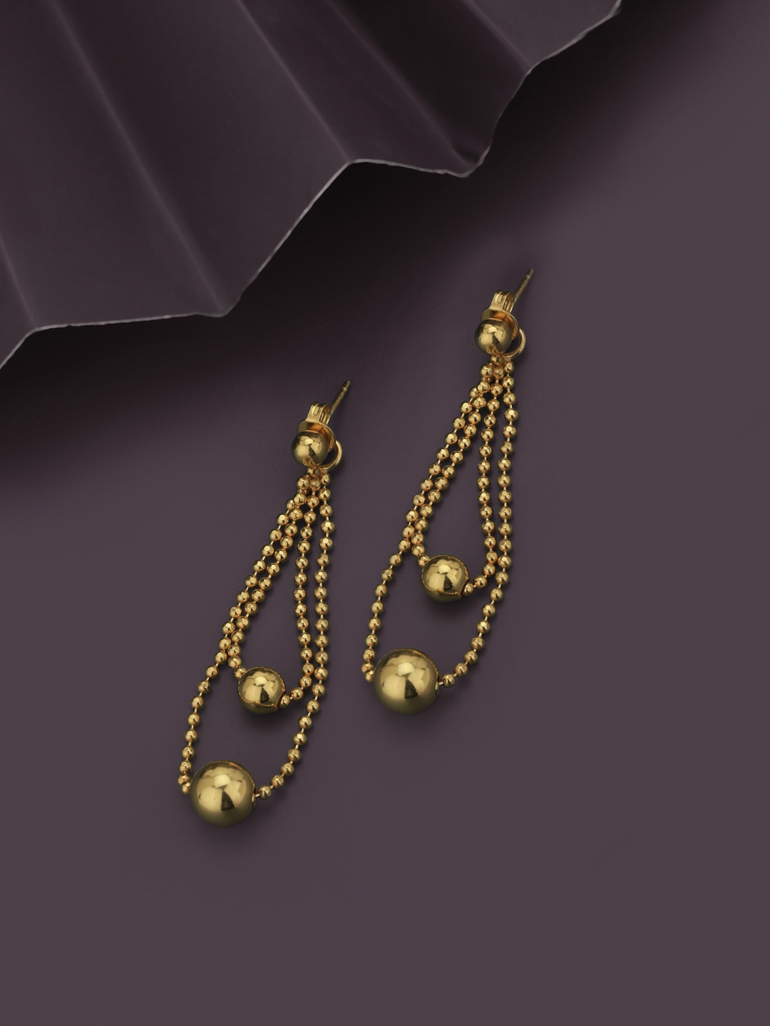 

Carlton London 18kt Gold-Plated Contemporary Drop Earrings