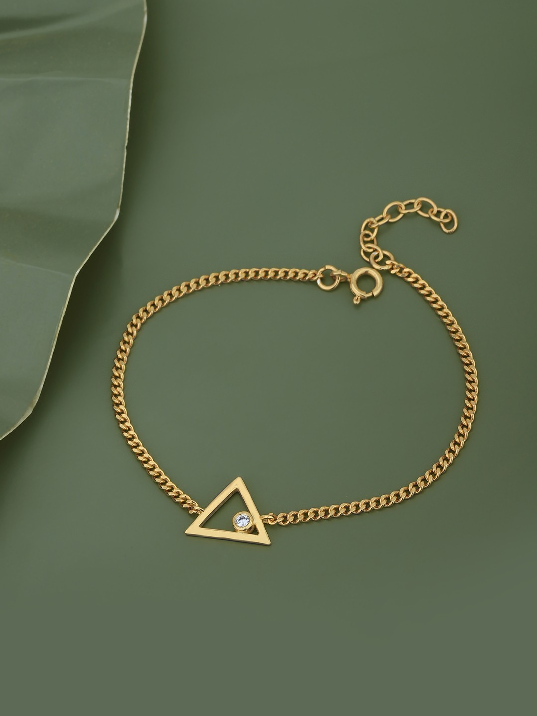 

Carlton London Women Cubic Zirconia Gold-Plated Link Bracelet