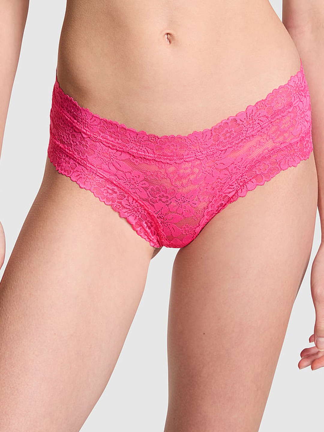 

Victoria's Secret Laced Thong Briefs 1124670969KK, Pink