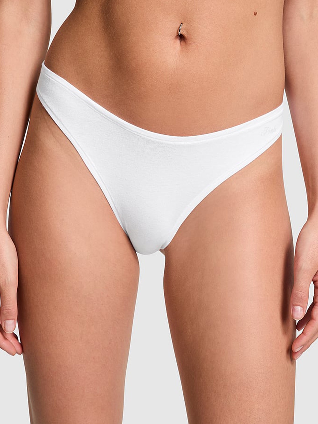 

Victoria's Secret PINK High-Leg Thong Briefs, White