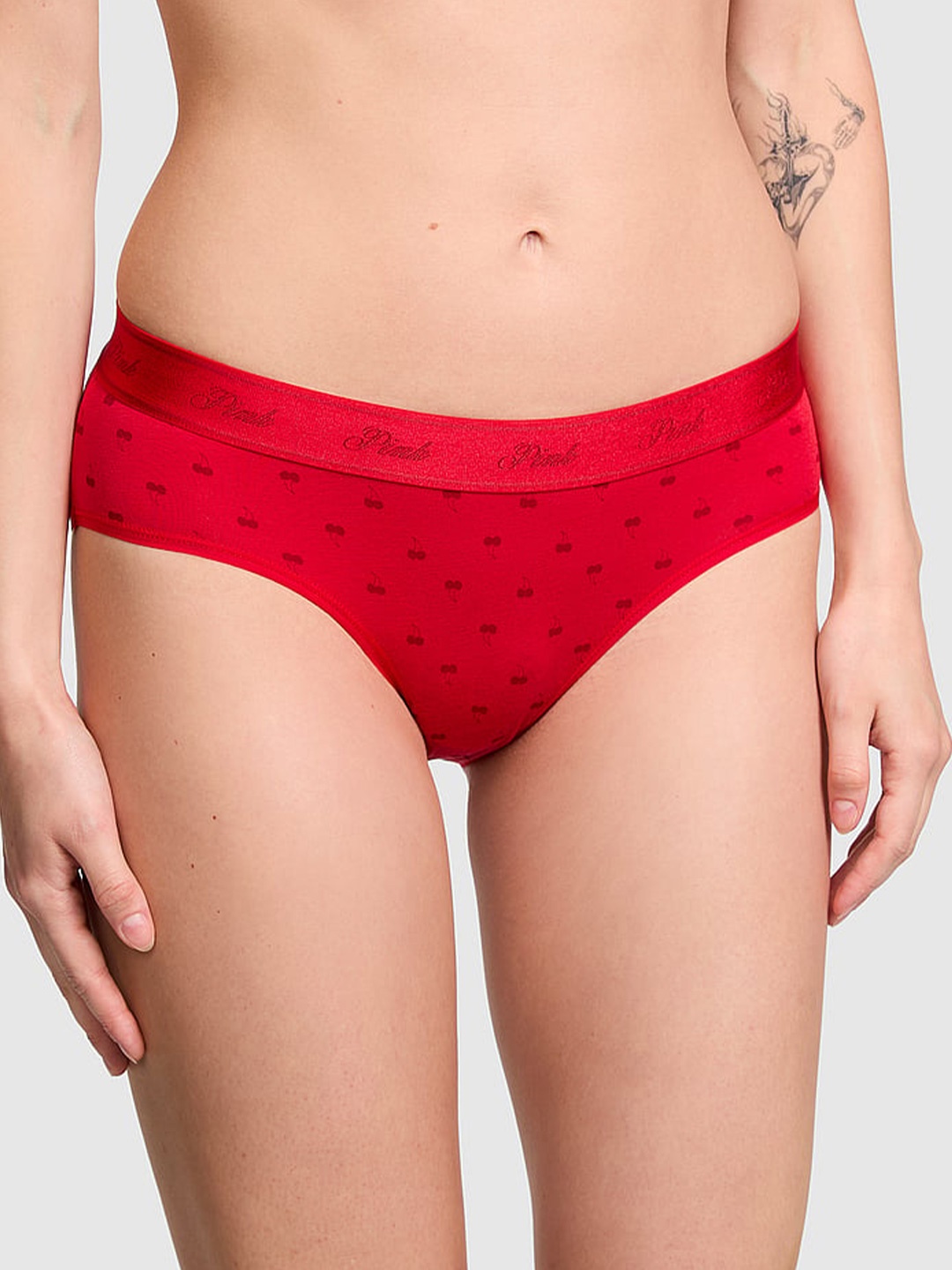 

Victoria's Secret PINK Printed Low-Rise Hipster Briefs, Red