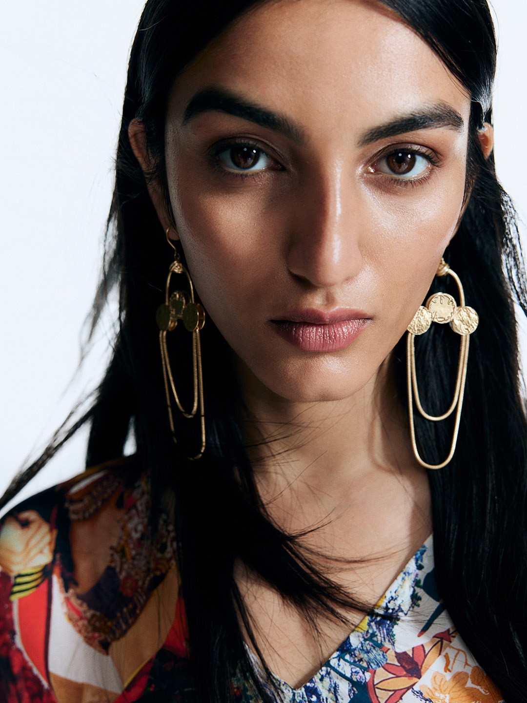 

H&M Coin Centrepiece Draped Chain Earrings, Gold