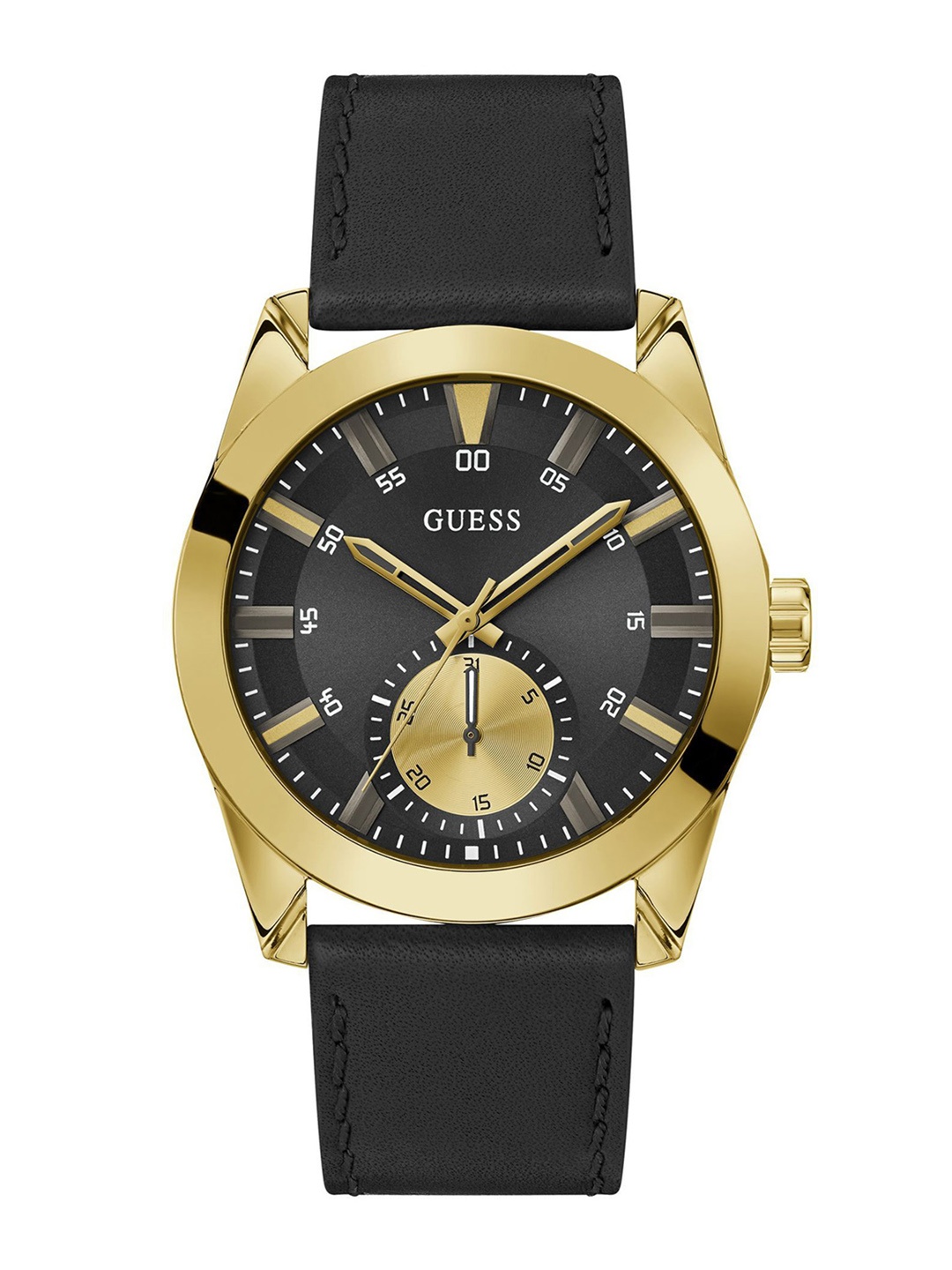 

GUESS Men Dial & Leather Straps Analogue Watch GW0793G2, Black