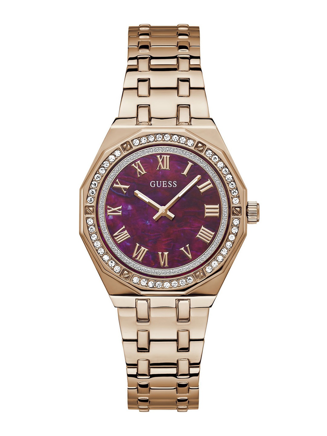 

GUESS Women Dial & Stainless Steel Bracelet Style Straps Analogue Watch GW0770L3, Purple