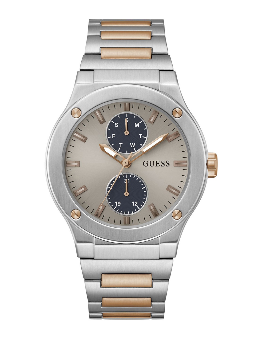 

GUESS Men Dial & Stainless Steel Bracelet Style Straps Analogue Watch GW0795G2, Grey