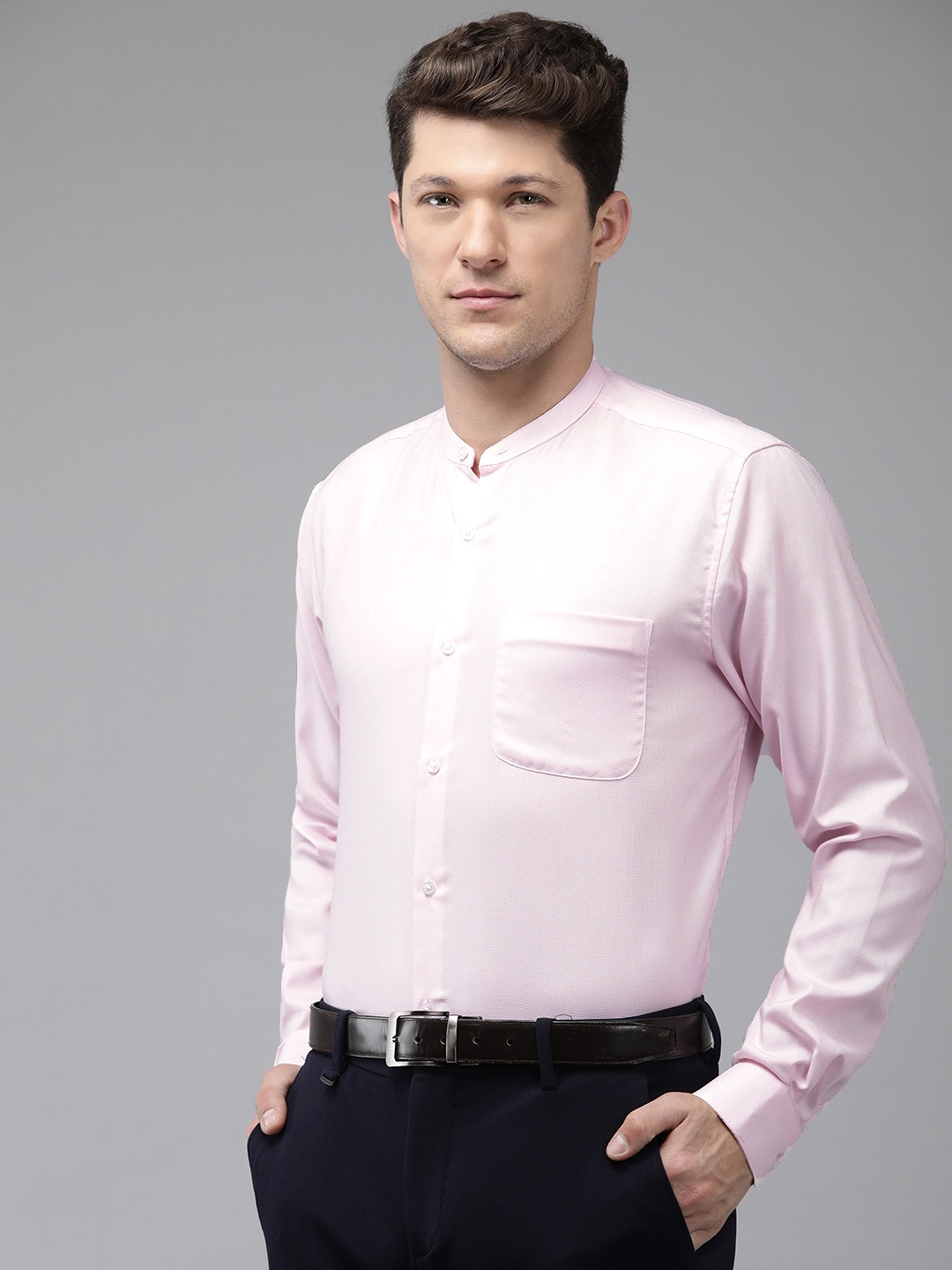

Van Heusen Slim Fit Textured Pure Cotton Formal Shirt, Pink