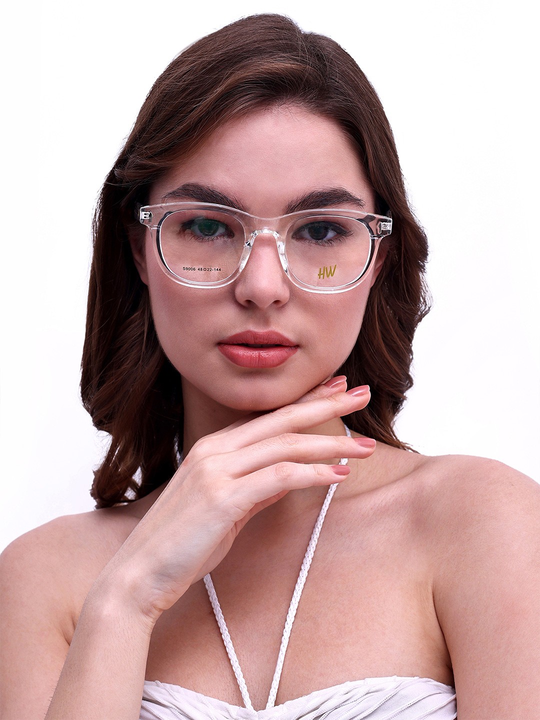 

HAMILTANO WINSTON Unisex Full Rim Wayfarer Frames, Transparent