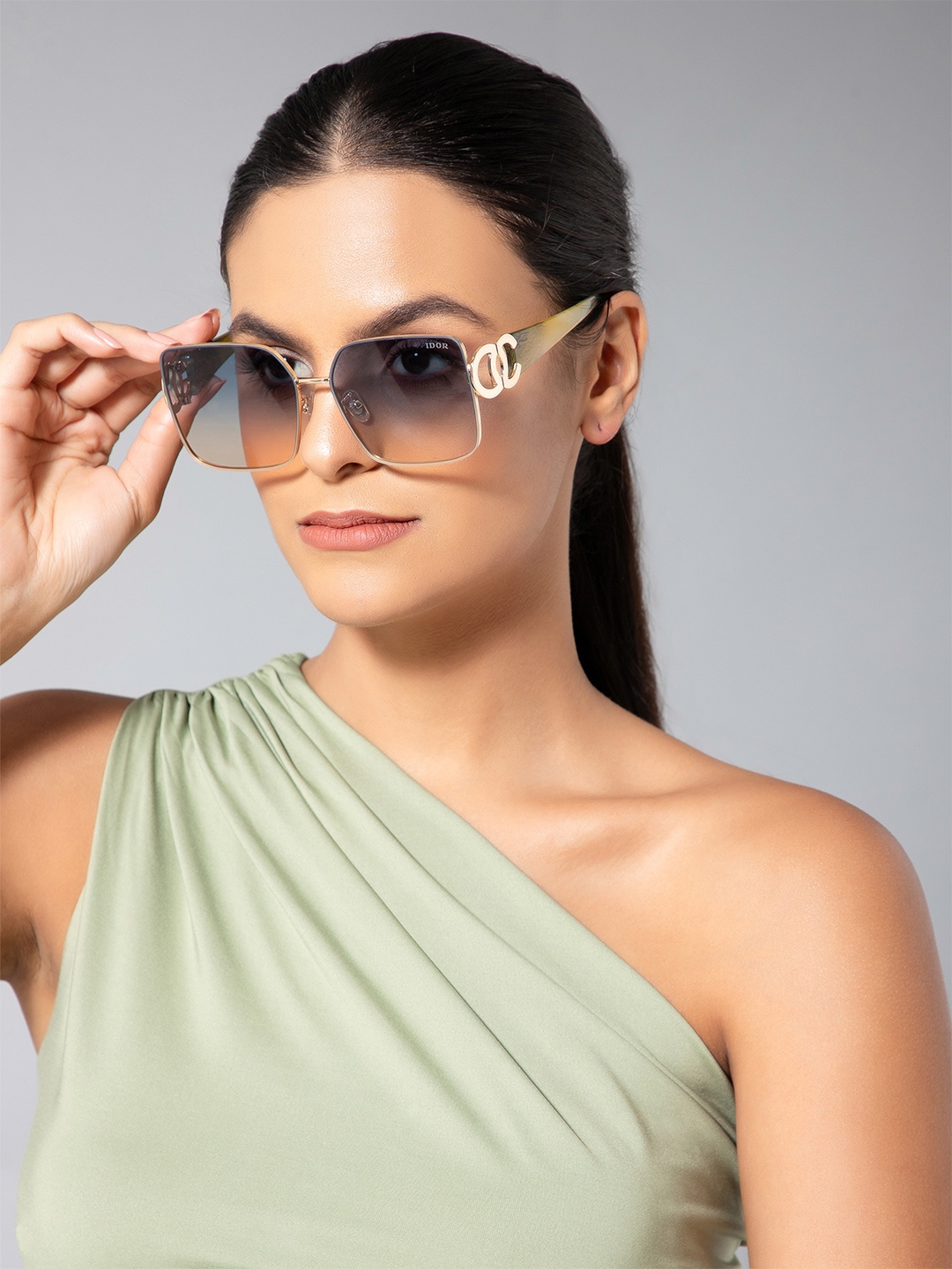 

IDOR Unisex Square Sunglasses With UV Protected Lens IDOR-84-BLU, Blue