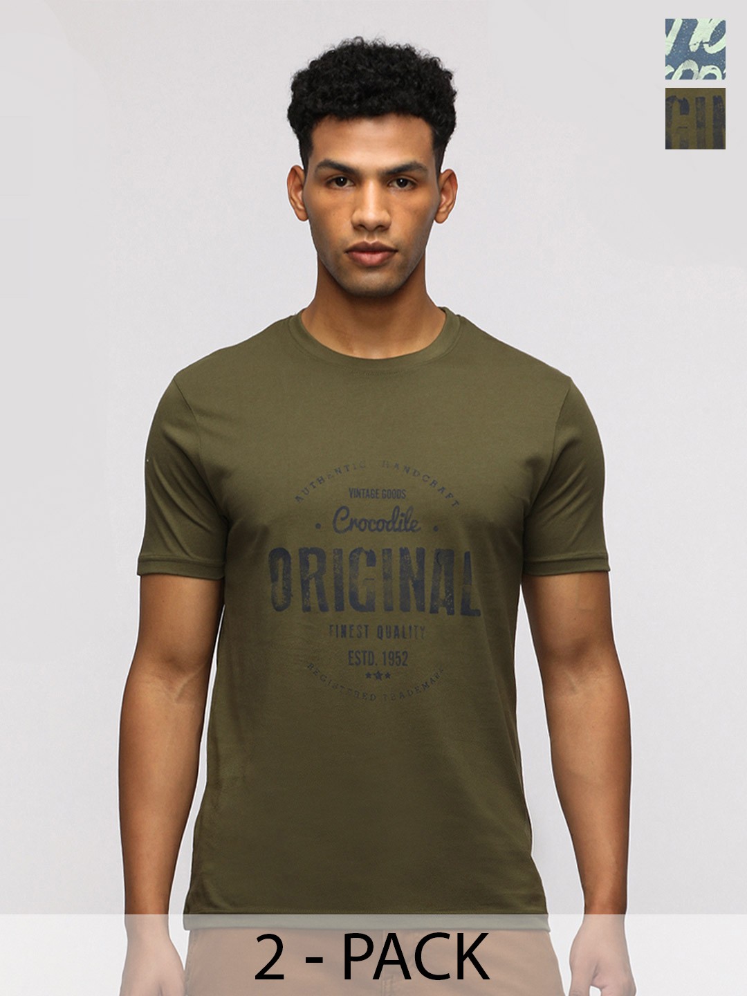 

Crocodile Men Typography 2 Printed Slim Fit T-shirt, Multi