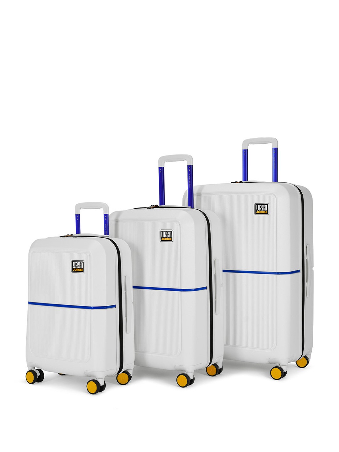 

Urban Jungle by Safari Caliber 3 Pcs Hard-Sided Large, Medium & Cabin Trolley Bag, White