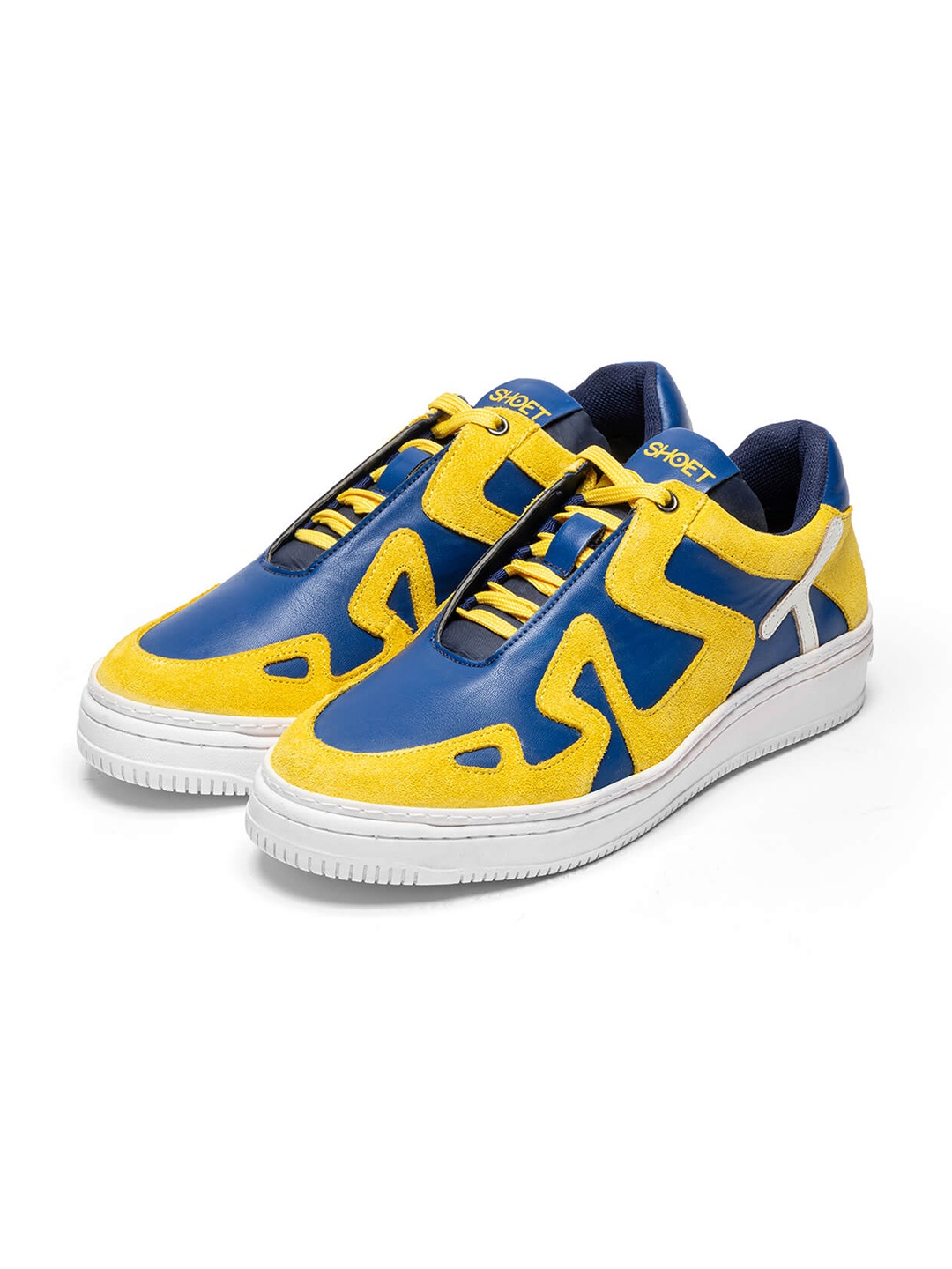 

SHOET Unisex Premium Faux leather Sneakers, Blue