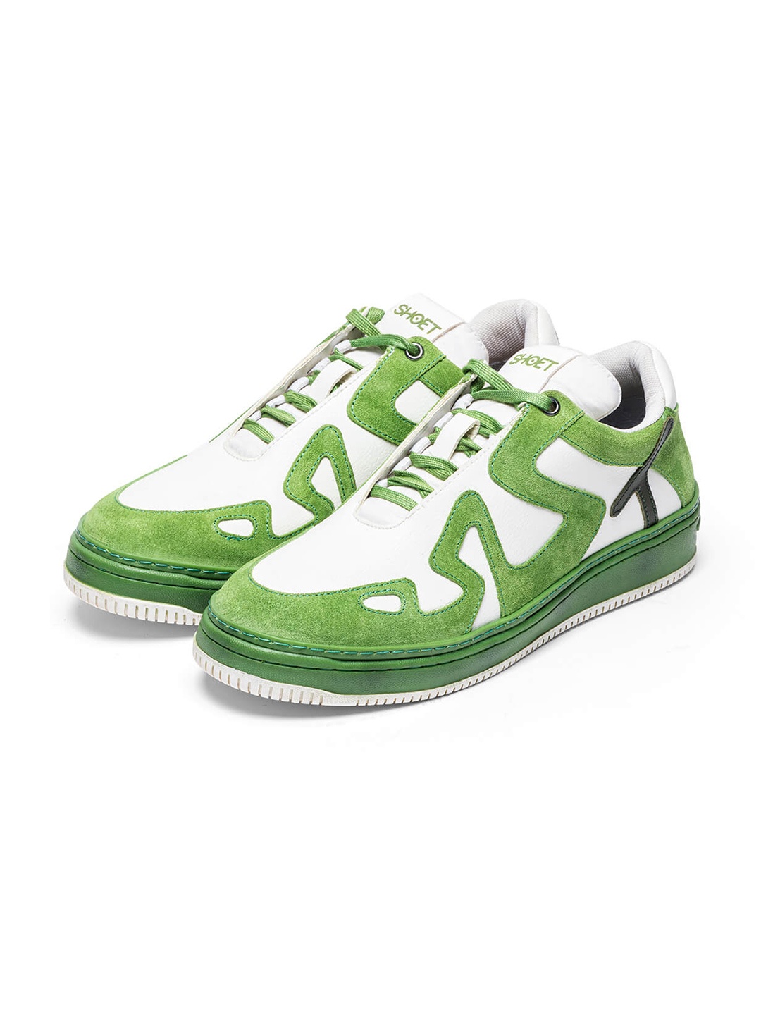 

SHOET Unisex Colourblocked Lace-Ups Sneakers, White