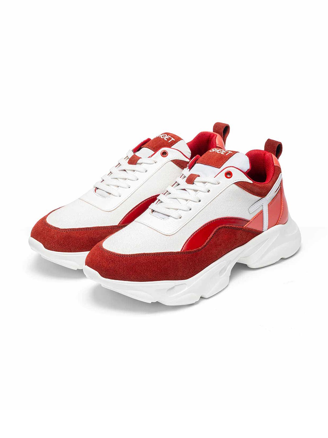 

SHOET Men Colourblocked Lightweight Lace-Ups Sneakers, Maroon