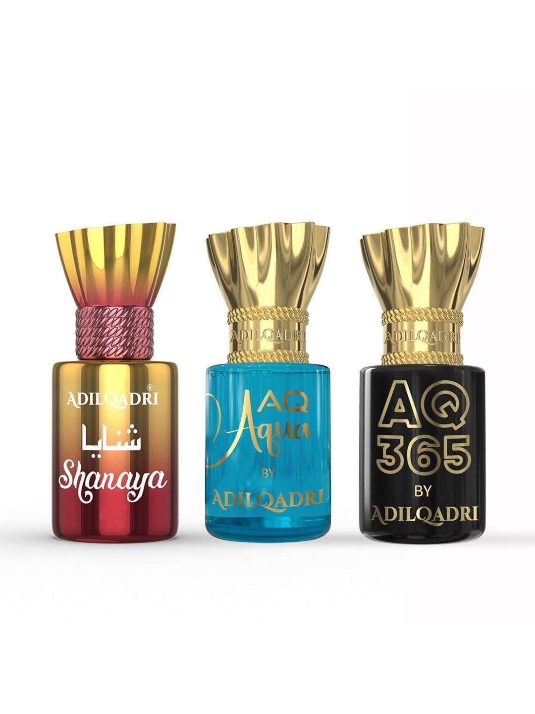 

ADILQADRI Set Of 3 Shanaya AQ Aqua AQ 365 Long-Lasting Roll-On Attar-5.5 ml Each, Blue