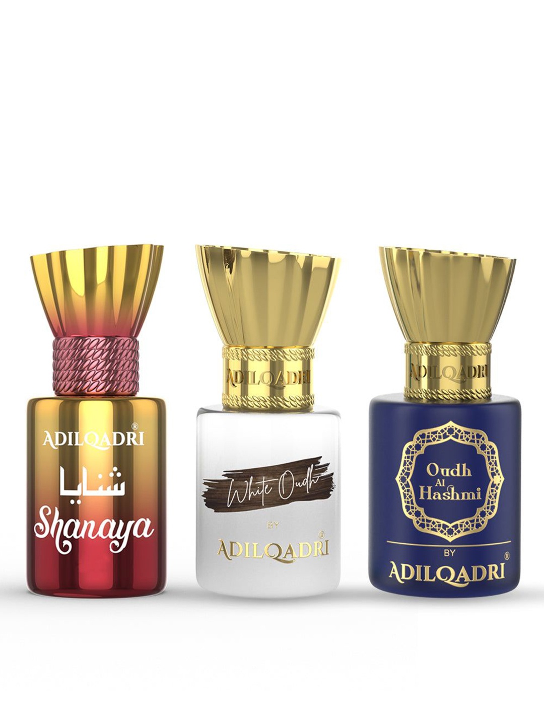 

ADILQADRI Set Of 3 Shanaya White Oudh Oudh Al Hashmi Roll-On Attar- 5.5 ml Each