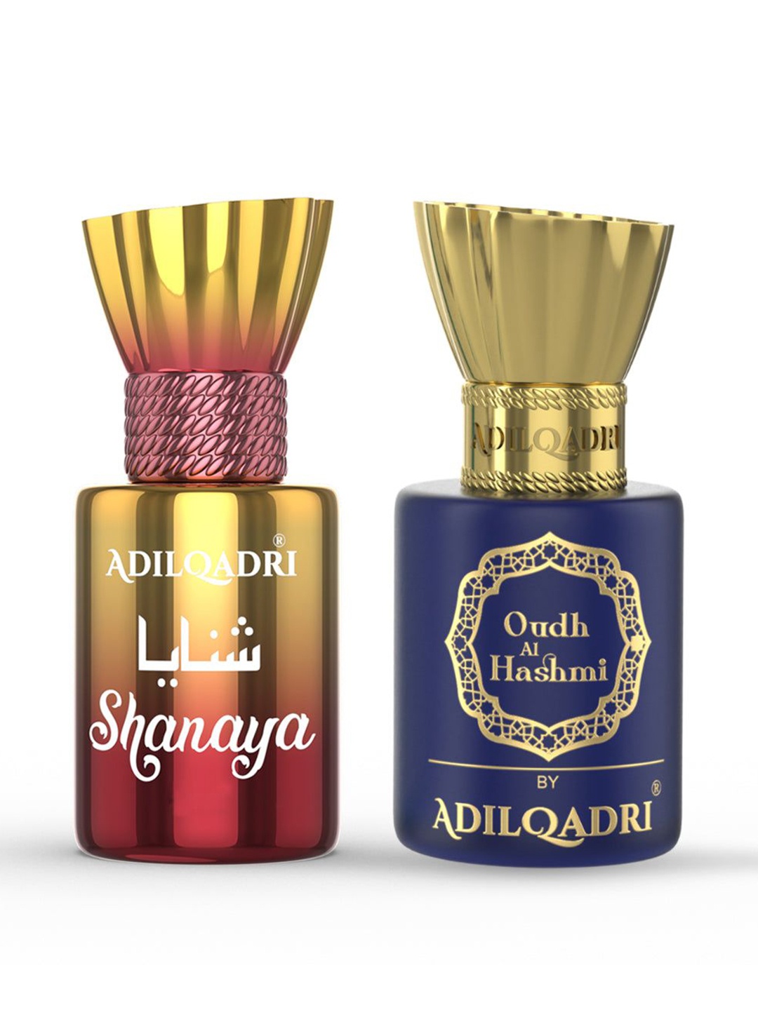 

ADILQADRI Set Of 2 Long-Lasting Shanaya & Oudh Al Hashmi Roll-On Attar-5.5ml Each, Navy blue