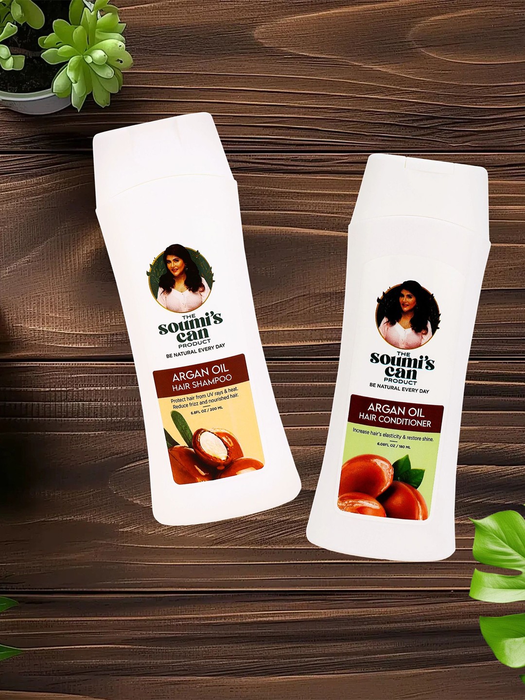 

THE SOUMI'S CAN PRODUCT Set of Argan Oil Hair Shampoo 200ml & Conditioner 180ml, White