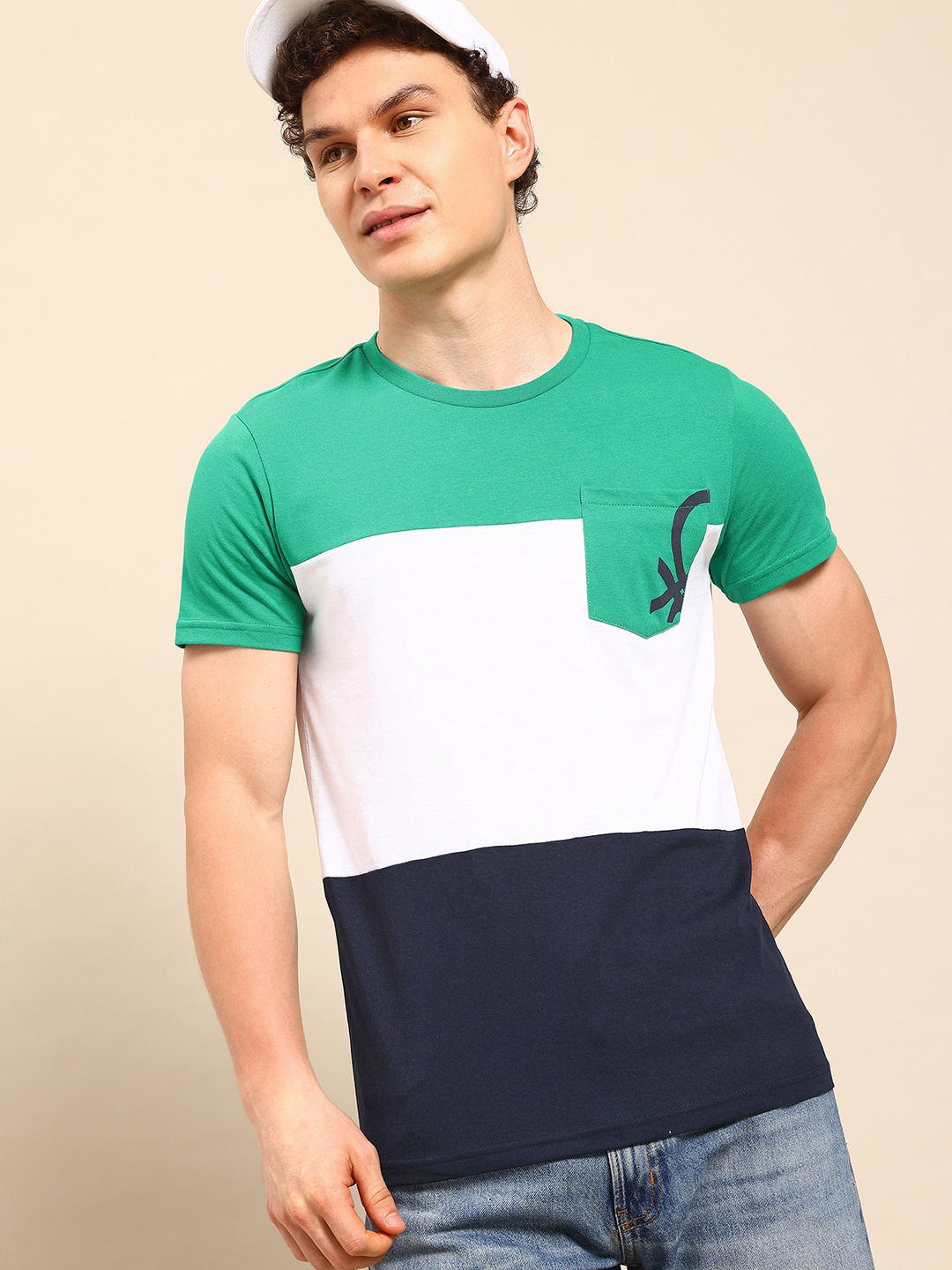 

United Colors of Benetton Colourblocked T-shirt, White