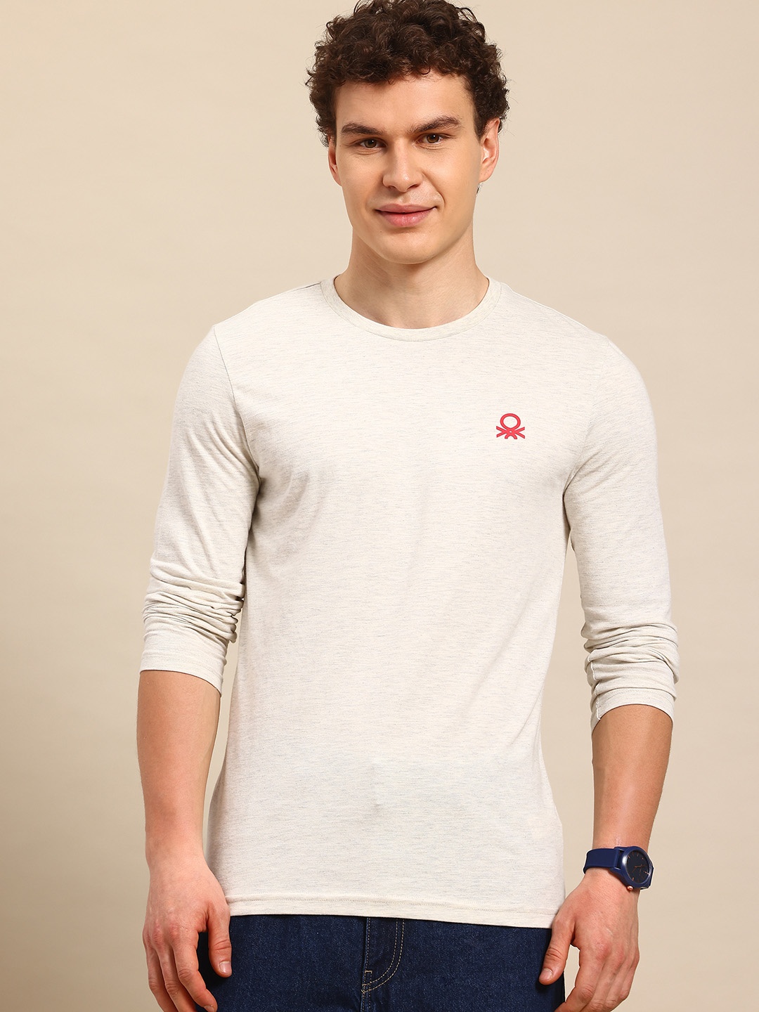 

United Colors of Benetton Long Sleeves Basic T-shirt, Beige