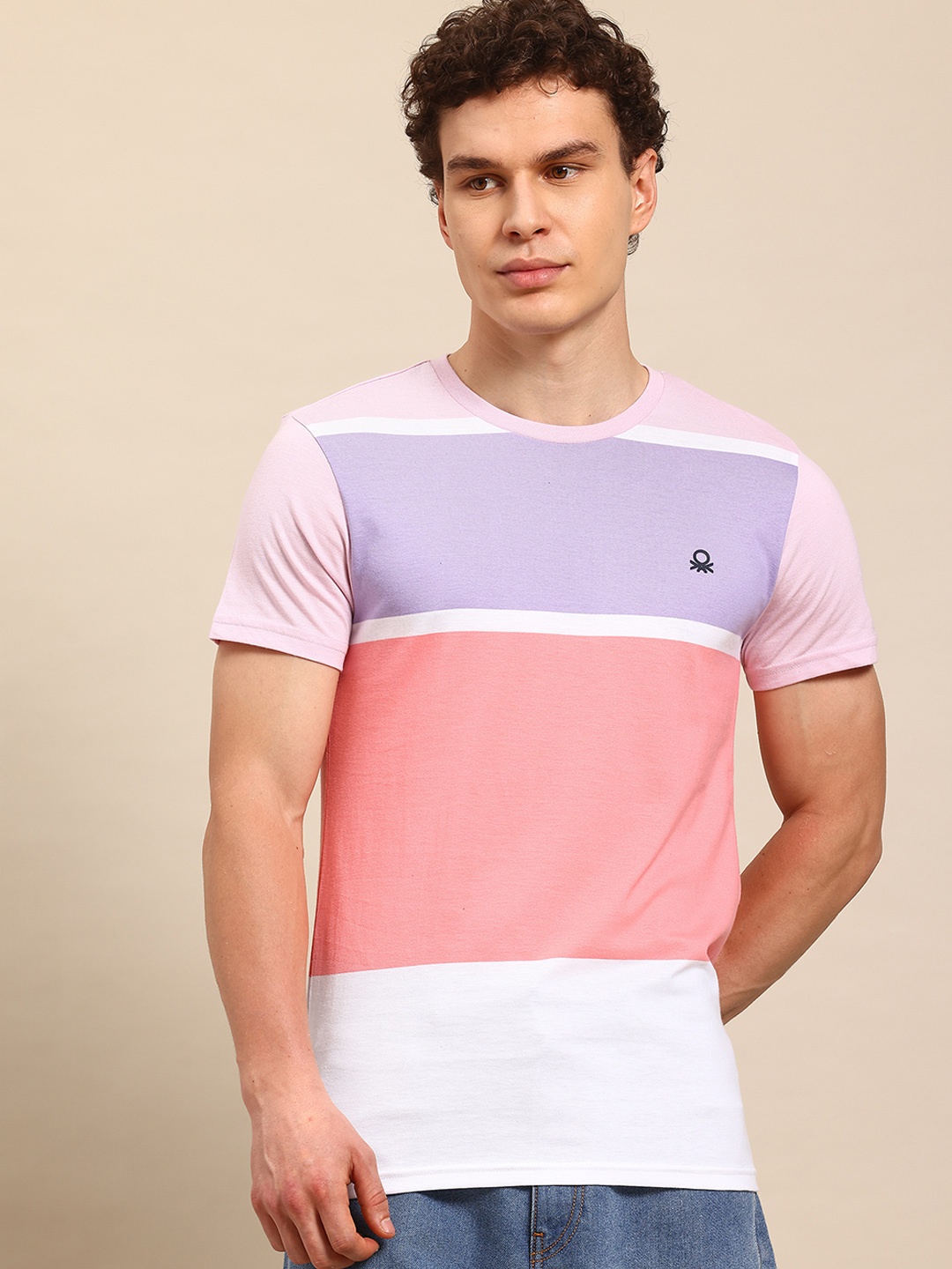 

United Colors of Benetton Striped T-shirt, Pink
