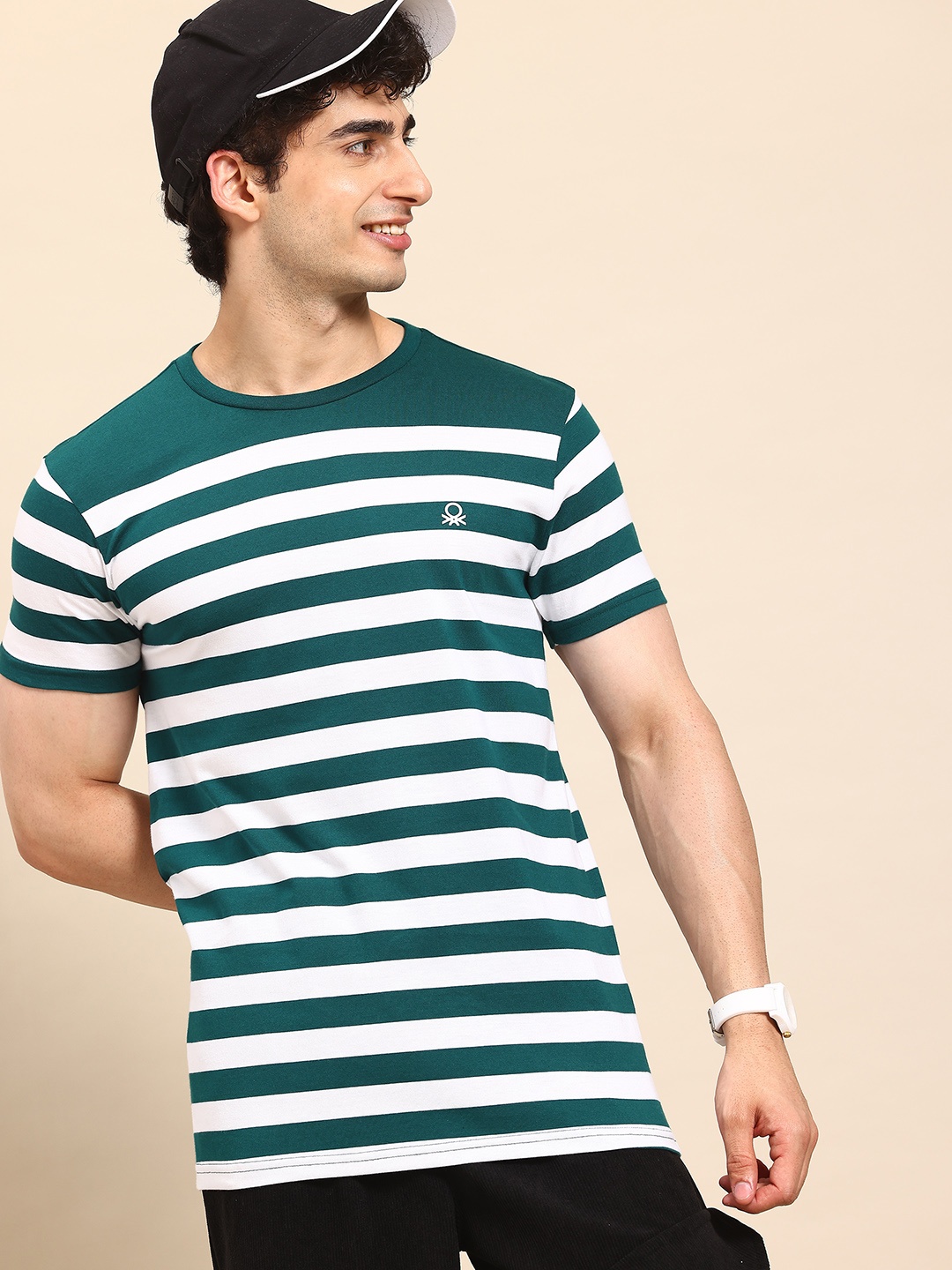 United Colors of Benetton Striped T-shirt, Green