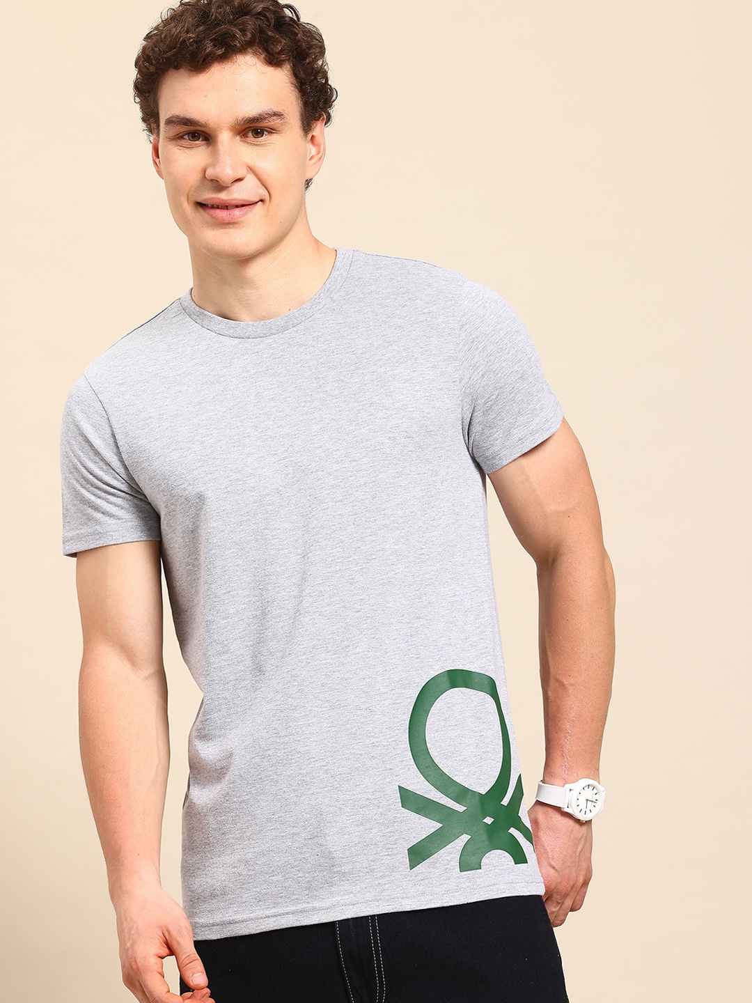 

United Colors of Benetton Men T-shirt, Grey melange