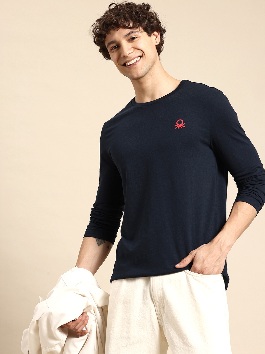 

United Colors of Benetton Round Neck T-shirt, Navy blue