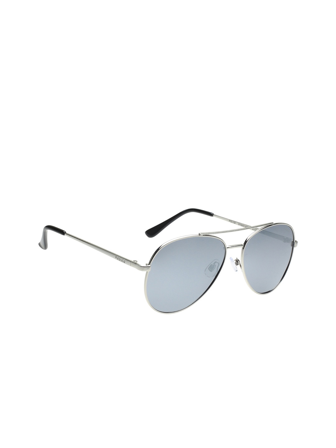 

Polaroid Women Aviator Sunglasses with Polarised and UV Lens- POL 02 W SILVER/SILVER MIR, Grey