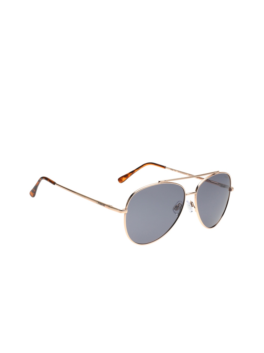 

Polaroid Men Aviator Sunglasses with Polarised and UV Protected Lens - POL 14 M GOLD/SMOKE, Black