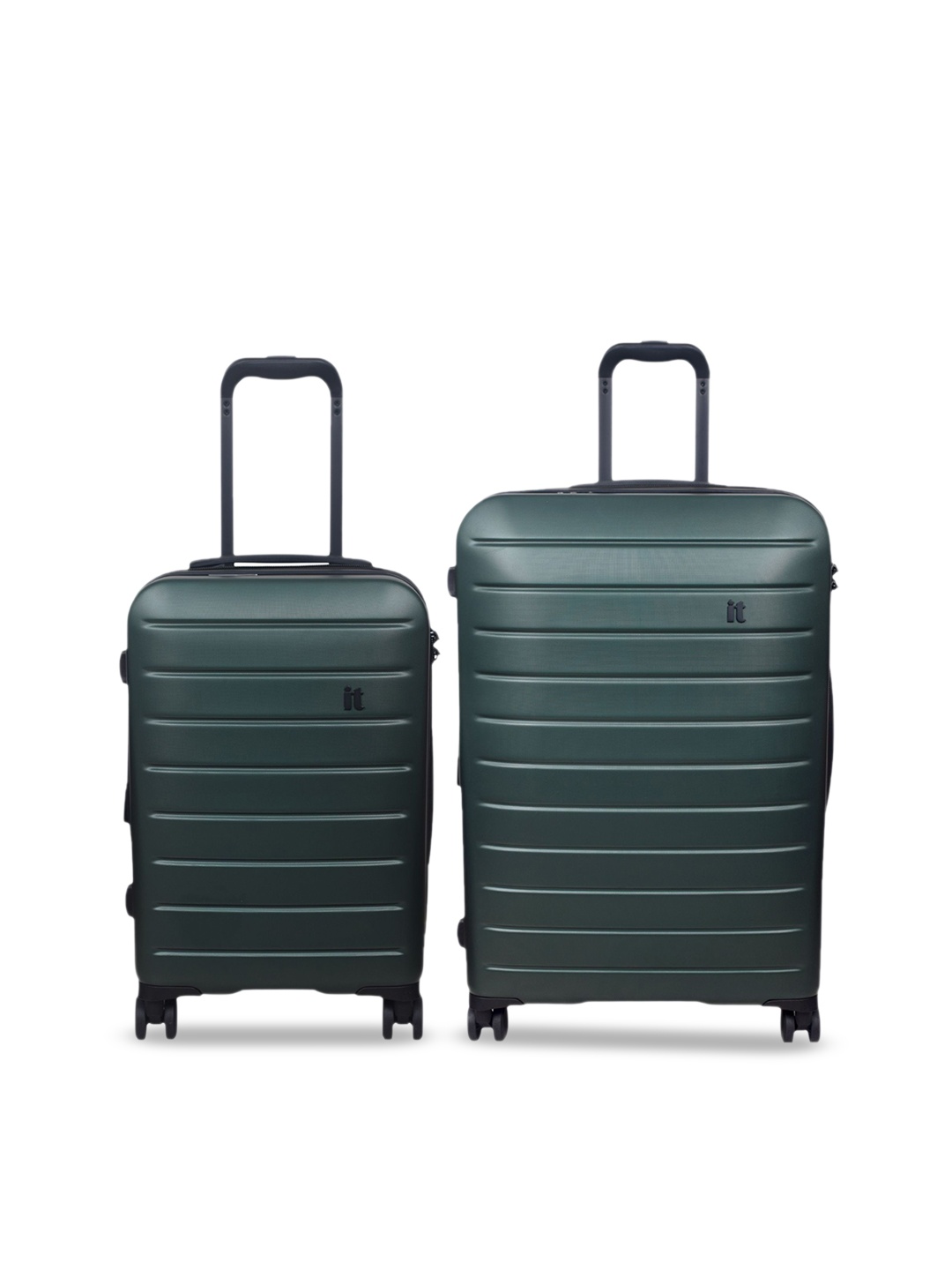

IT luggage Legion Set Of 2 Textured Hard Suitcase Trolley Bags, Green